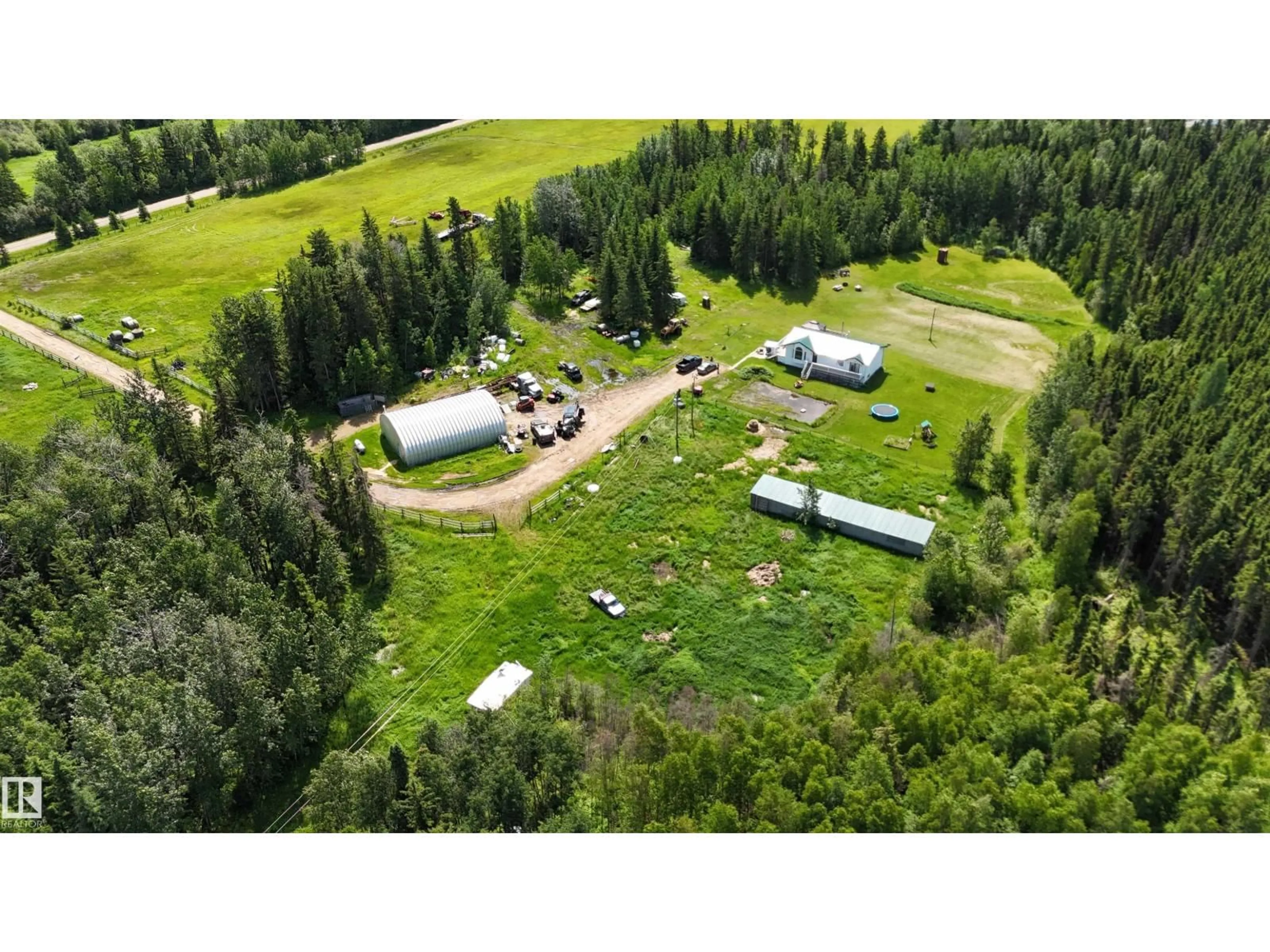 A pic from outside/outdoor area/front of a property/back of a property/a pic from drone, forest/trees view for 674036 RGE ROAD 193, Rural Athabasca County Alberta T0A0M0