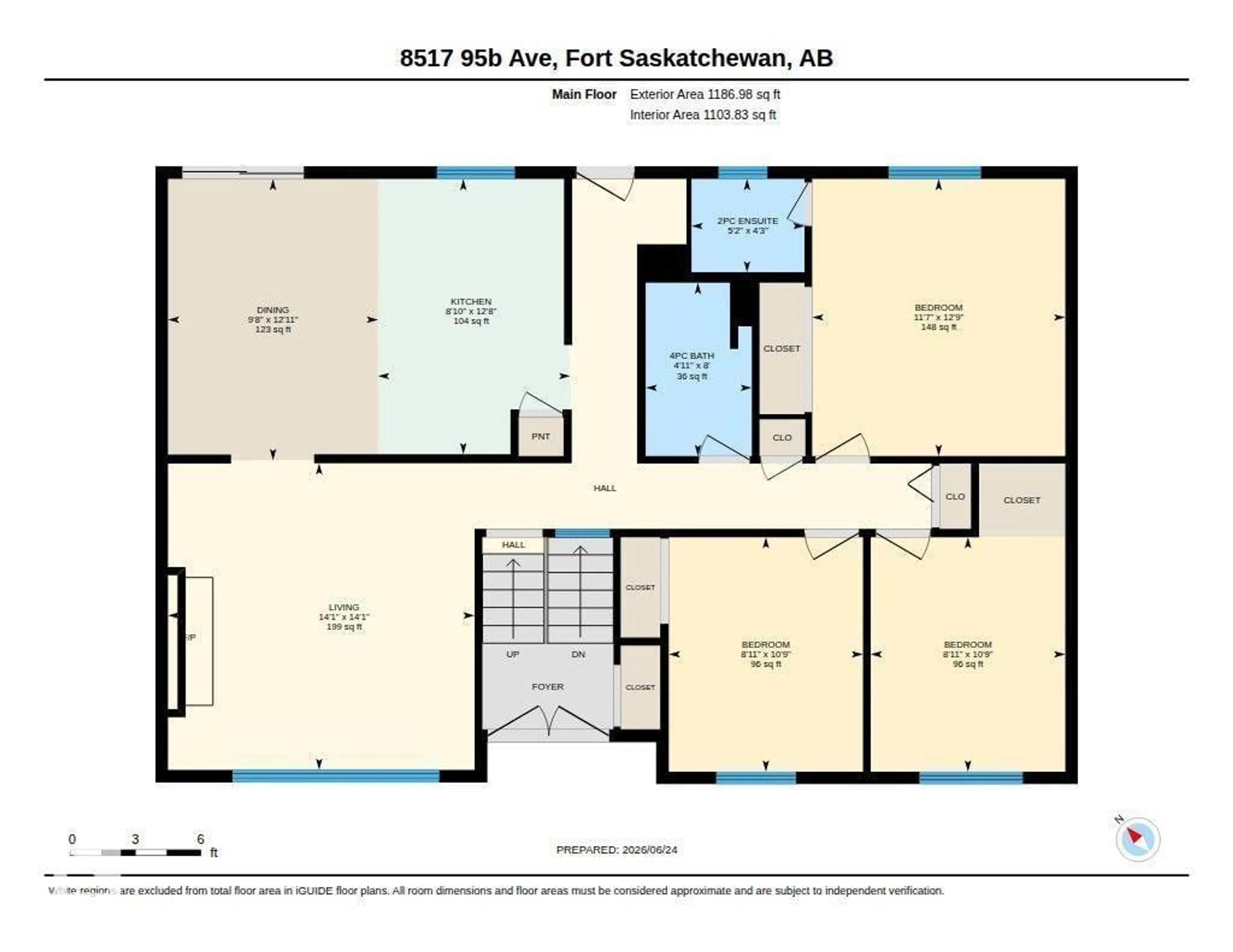 Floor plan for 8517 95 B AV, Fort Saskatchewan Alberta T8L2V7