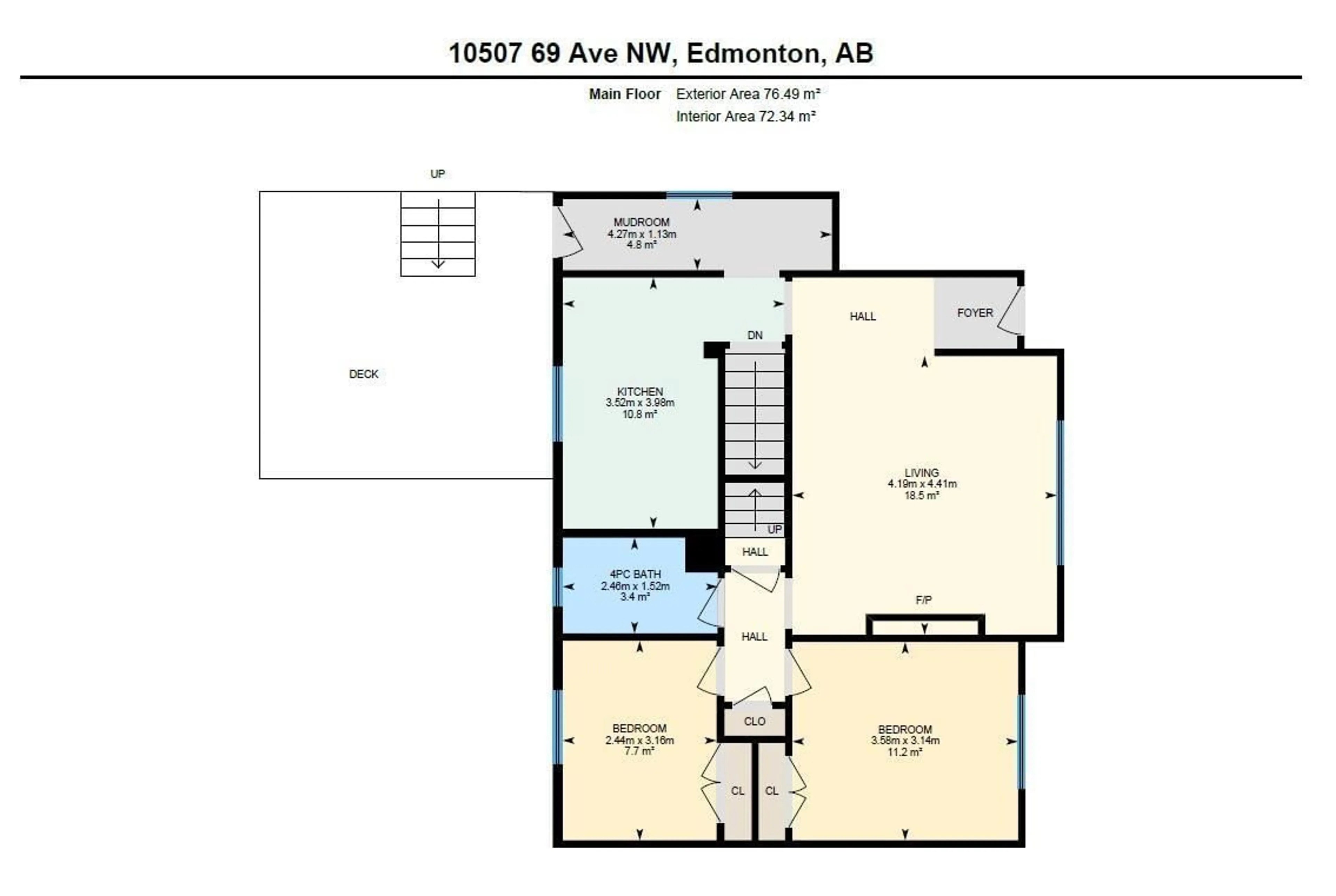 Floor plan for 10507 69 AV, Edmonton Alberta T6H2C5
