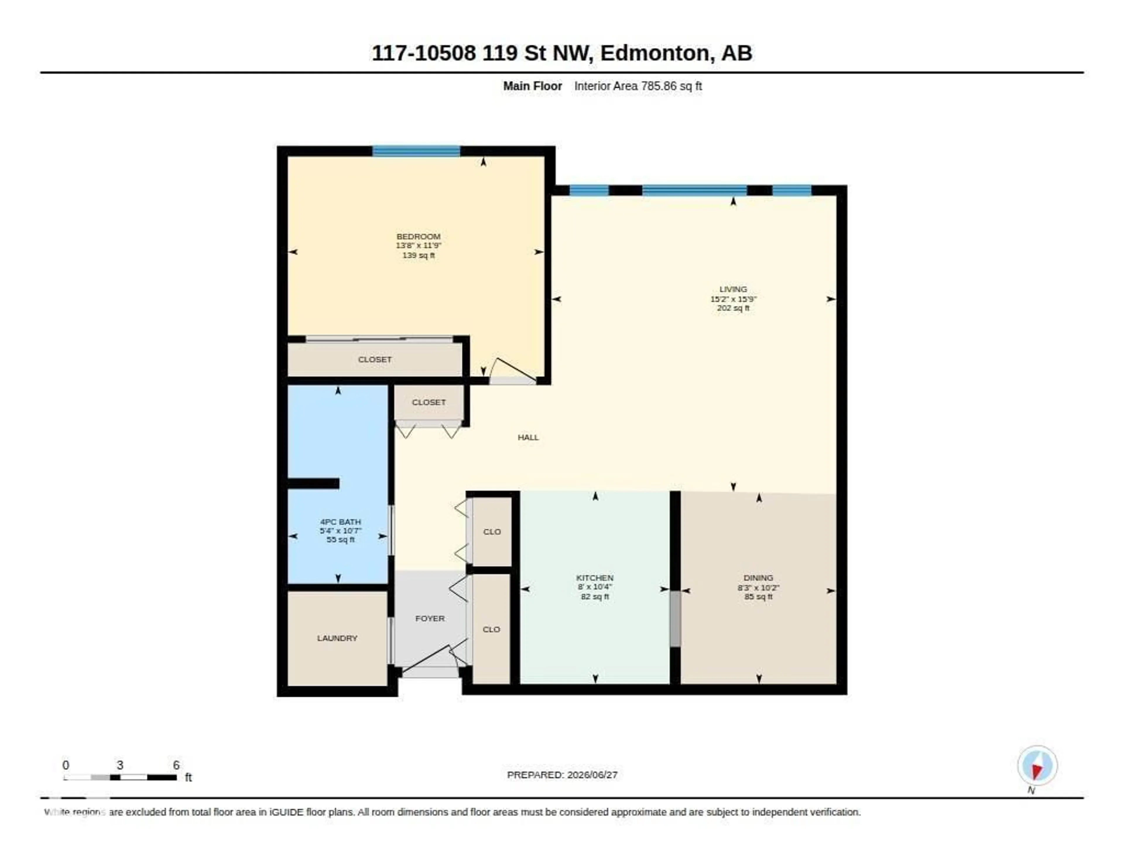 Floor plan for #117 - 10508 119 ST, Edmonton Alberta T5H4M1