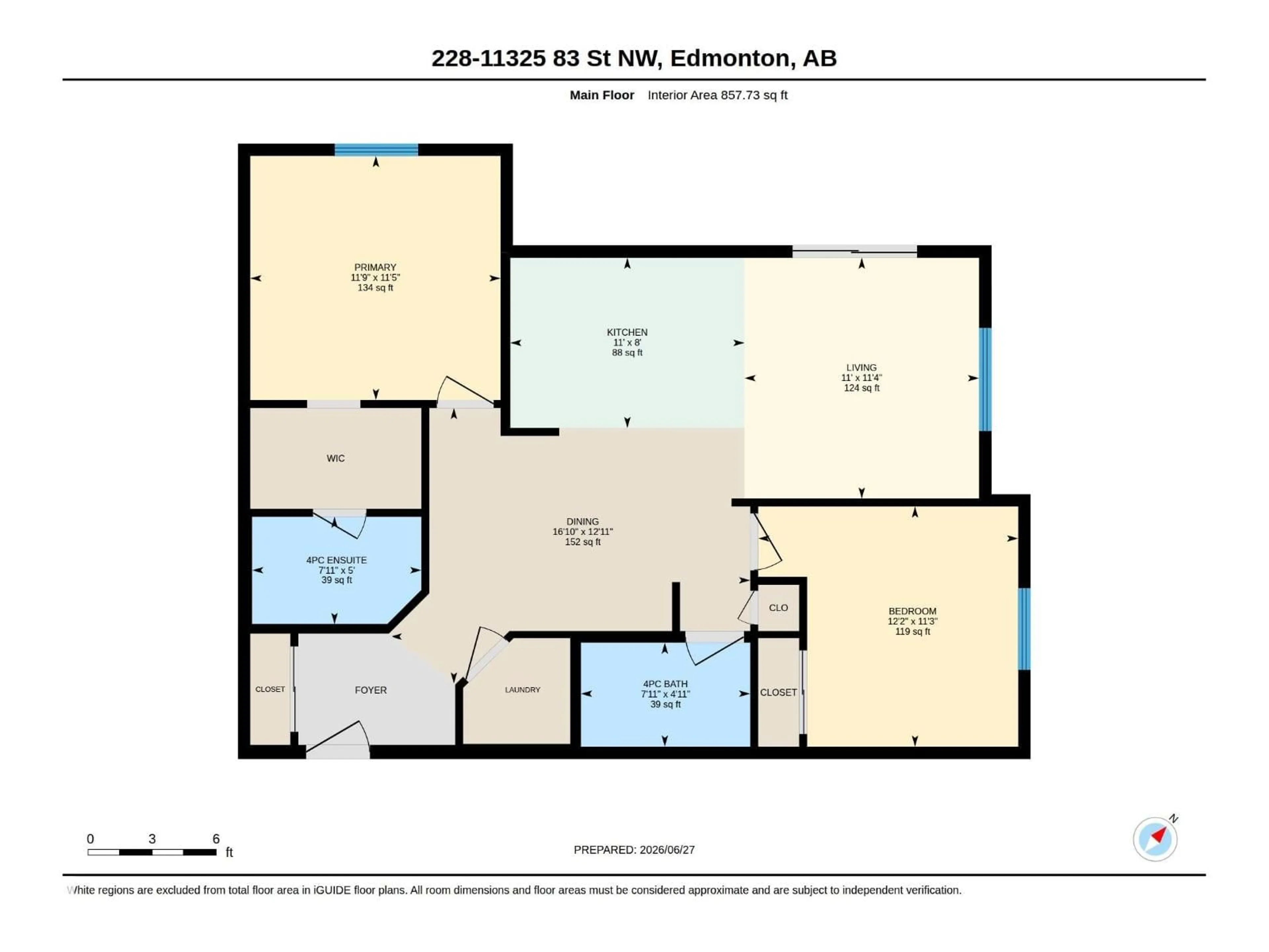 Floor plan for NW - 228 11325 83 ST, Edmonton Alberta T5B4W5