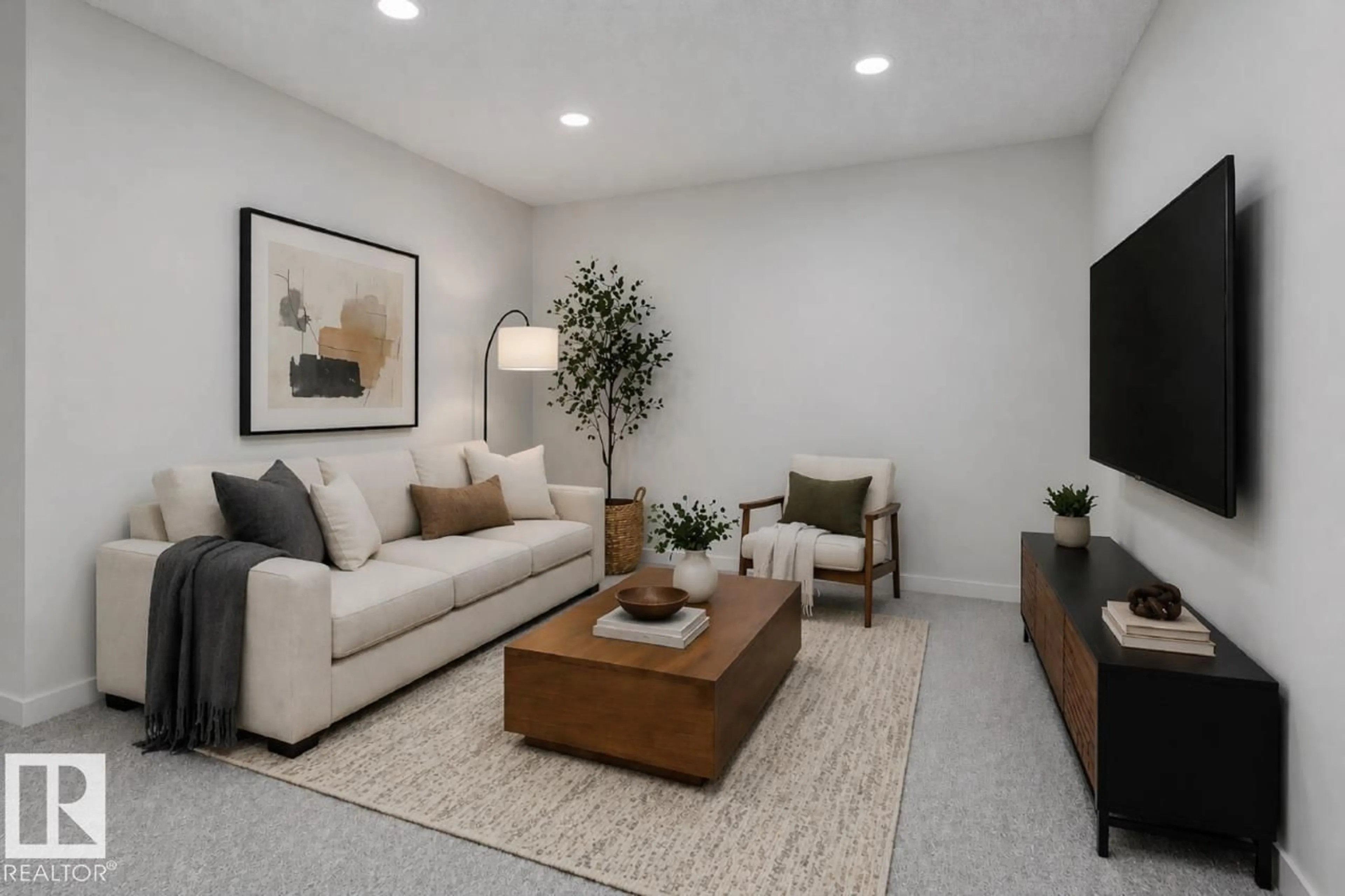Living room with furniture, unknown for 2756 7 AV, Edmonton Alberta T6X1N8
