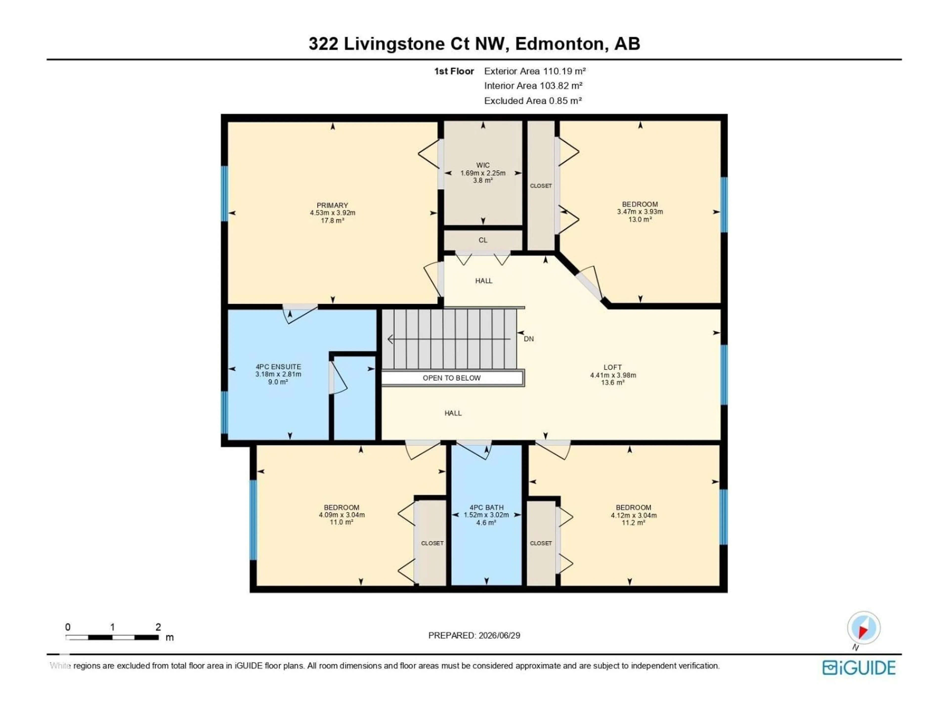 Floor plan for 322 LIVINGSTONE CT, Edmonton Alberta T6R2T1
