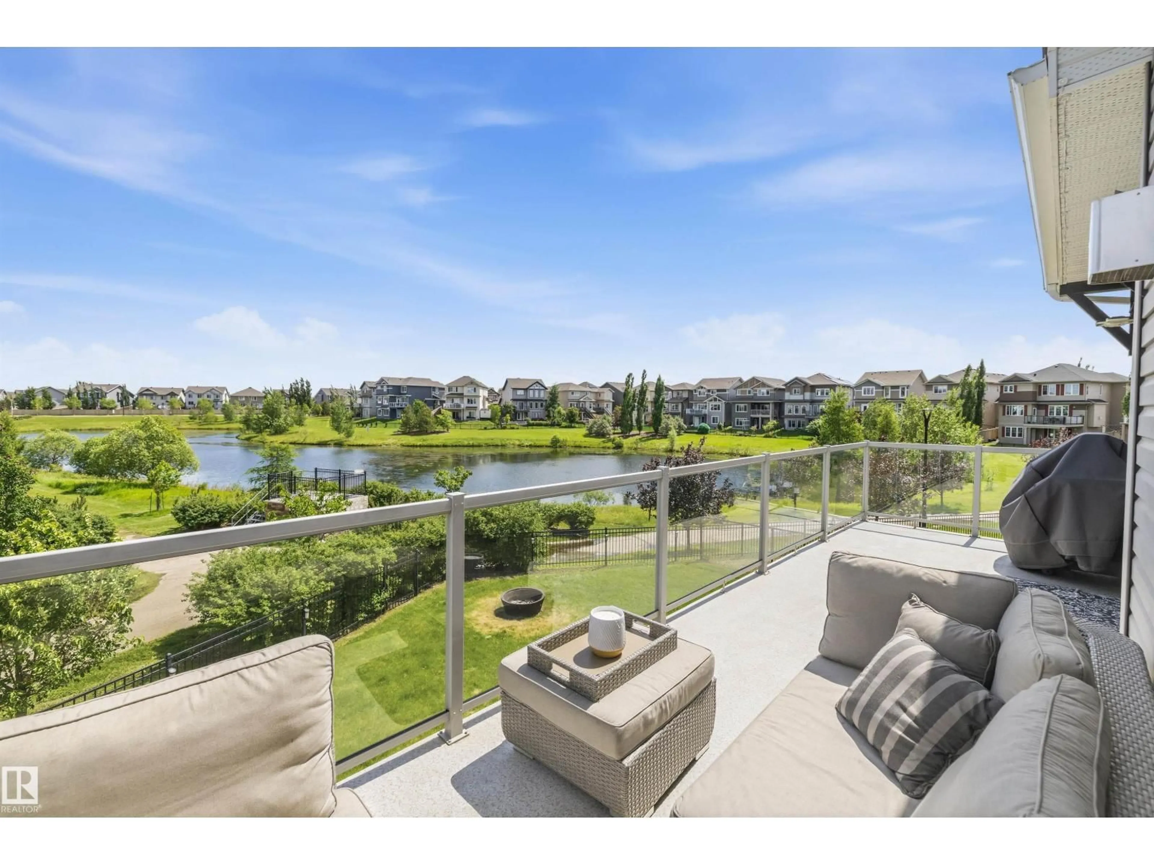 A pic from outside/outdoor area/front of a property/back of a property/a pic from drone, water/lake/river/ocean view for 3332 CUTLER CR, Edmonton Alberta T6W2N4
