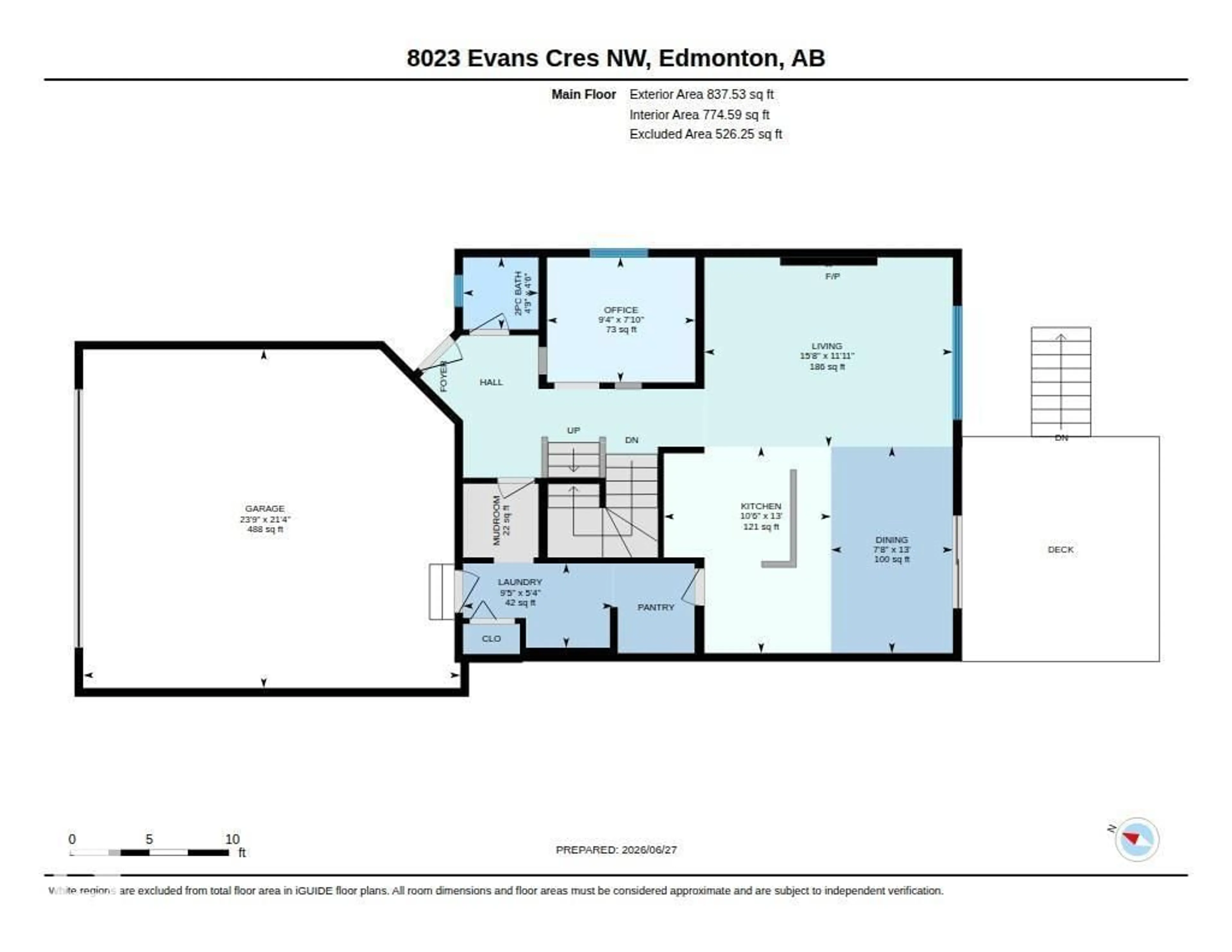 Floor plan for 8023 EVANS CR, Edmonton Alberta T6M0T7