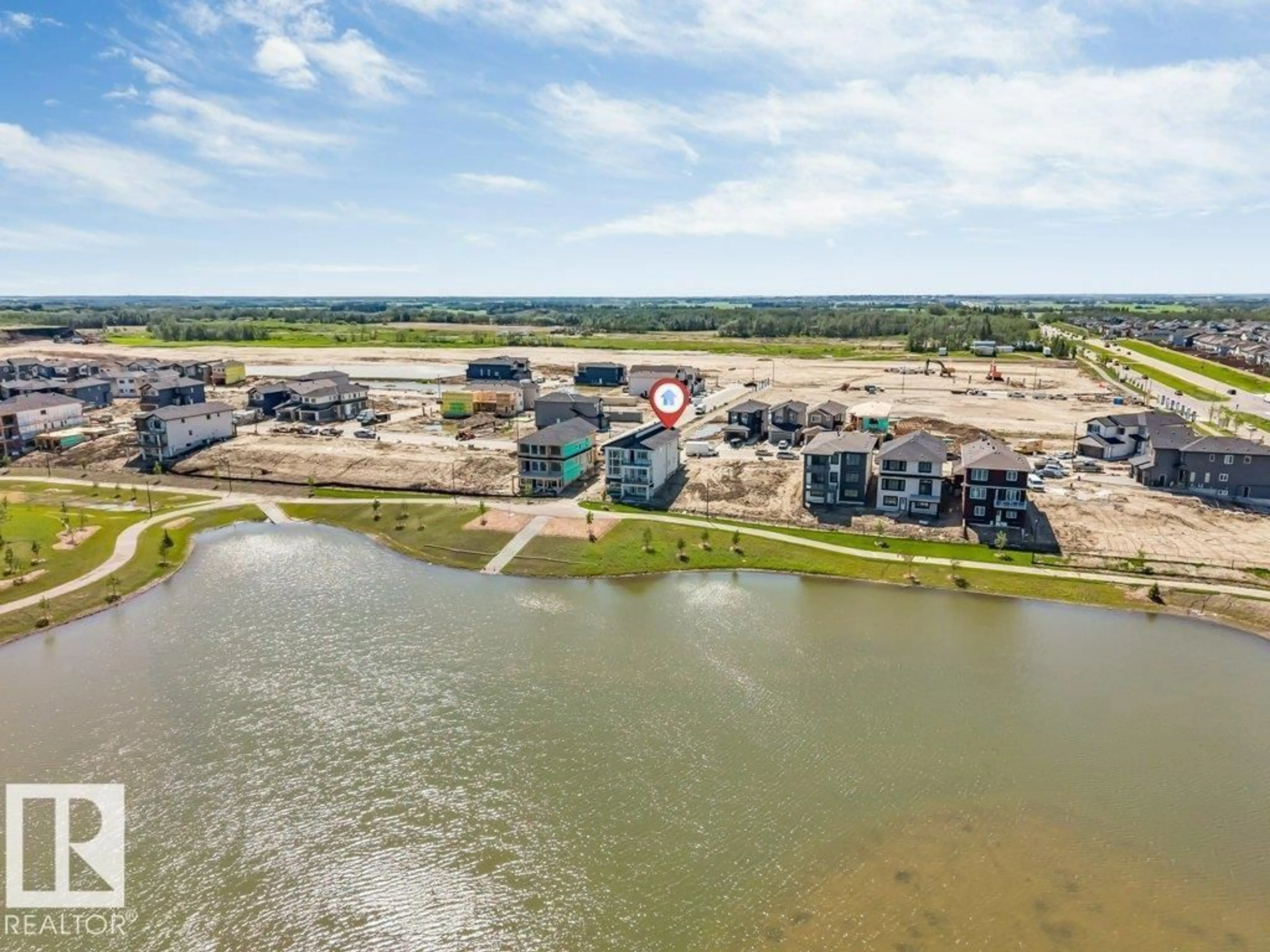 A pic from outside/outdoor area/front of a property/back of a property/a pic from drone, water/lake/river/ocean view for 4904 17 AV, Edmonton Alberta T6X3N1