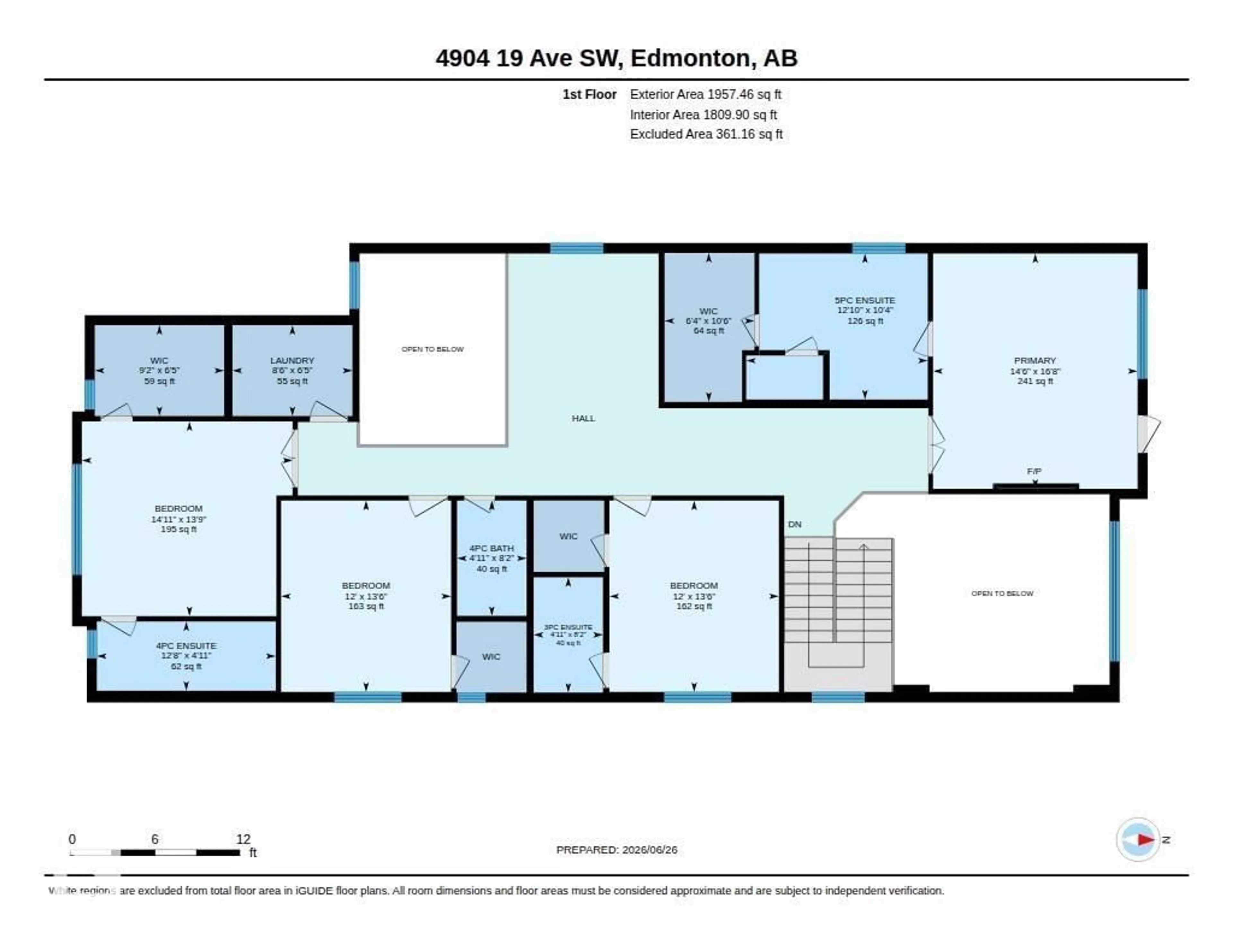 Floor plan for 4904 17 AV, Edmonton Alberta T6X3N1