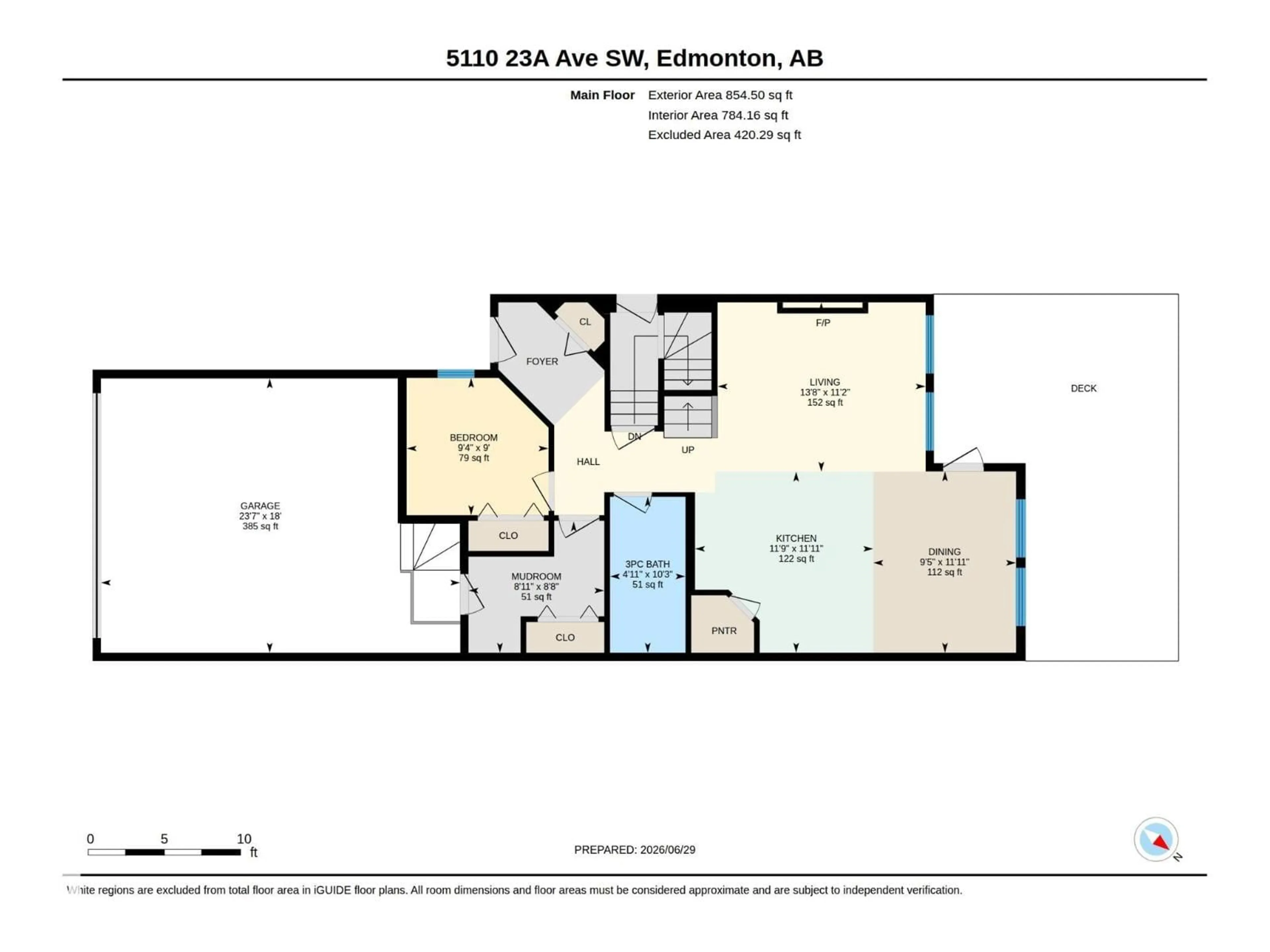 Floor plan for SW - 5110 23A AVE, Edmonton Alberta T6X3A5