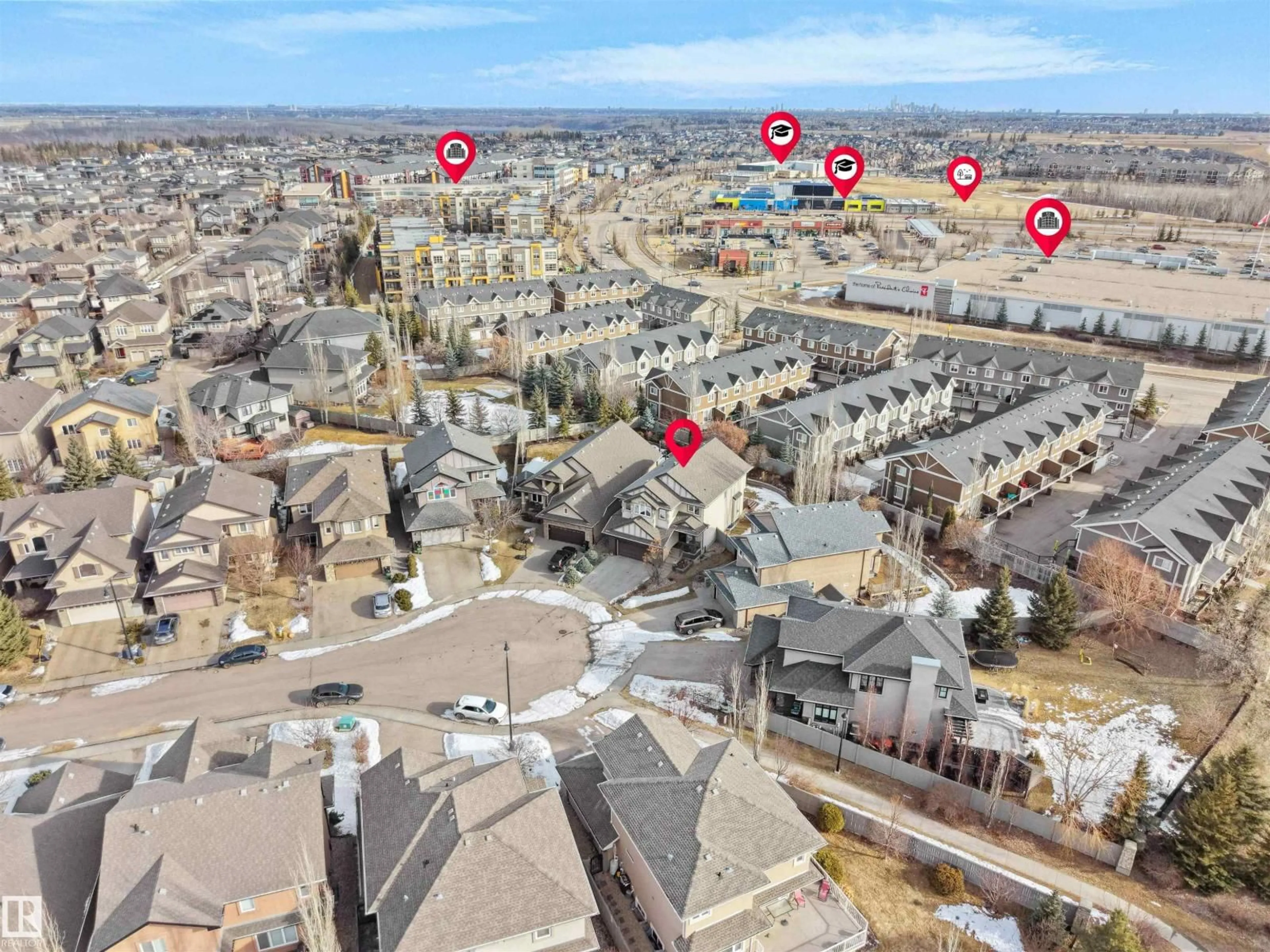 A pic from outside/outdoor area/front of a property/back of a property/a pic from drone, city buildings view from balcony for 2422 WARRY PL, Edmonton Alberta T6W0P1