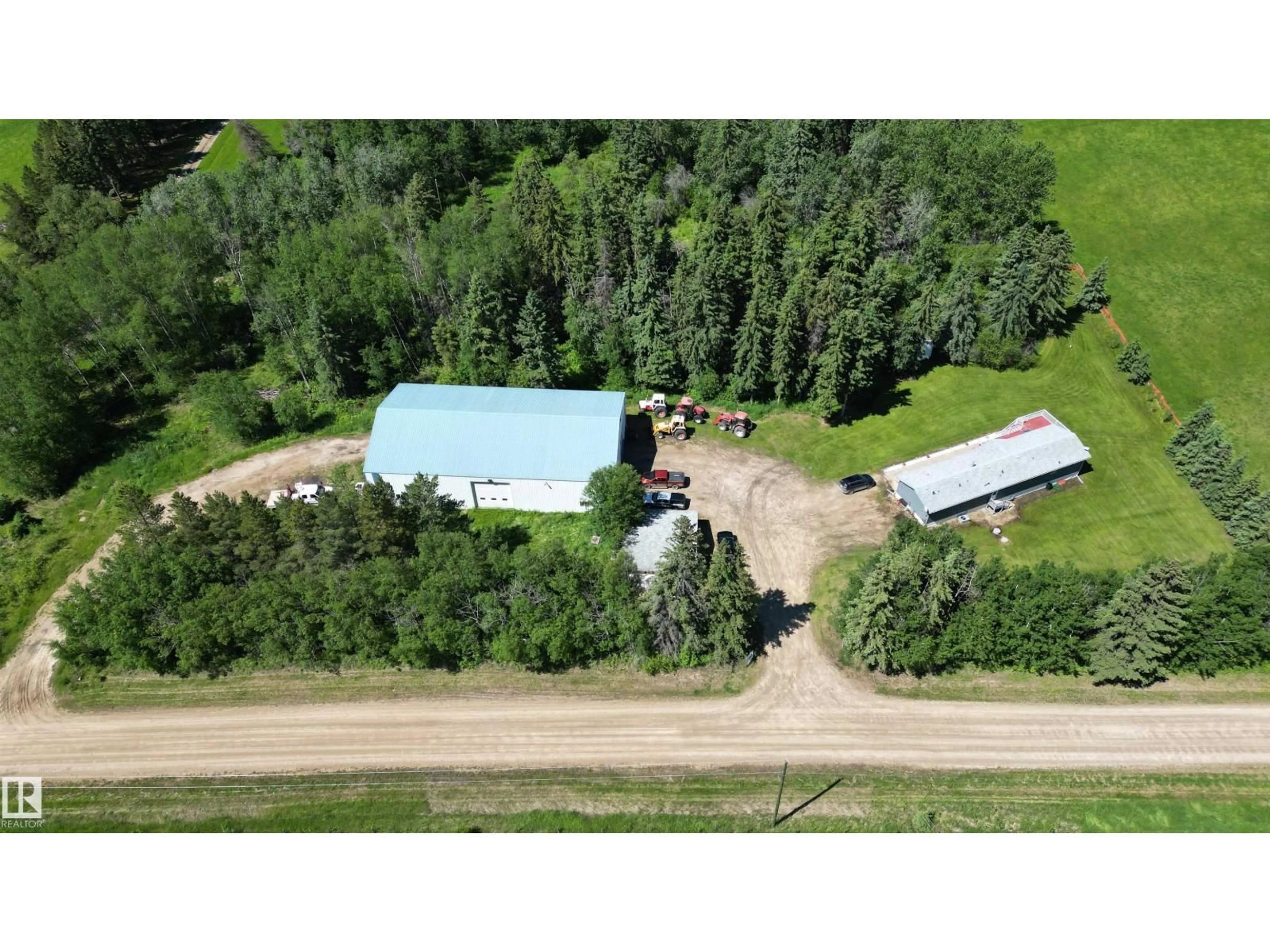 A pic from outside/outdoor area/front of a property/back of a property/a pic from drone, building for 56326 RGE RD 65, Rural Lac Ste. Anne County Alberta T0E2A0