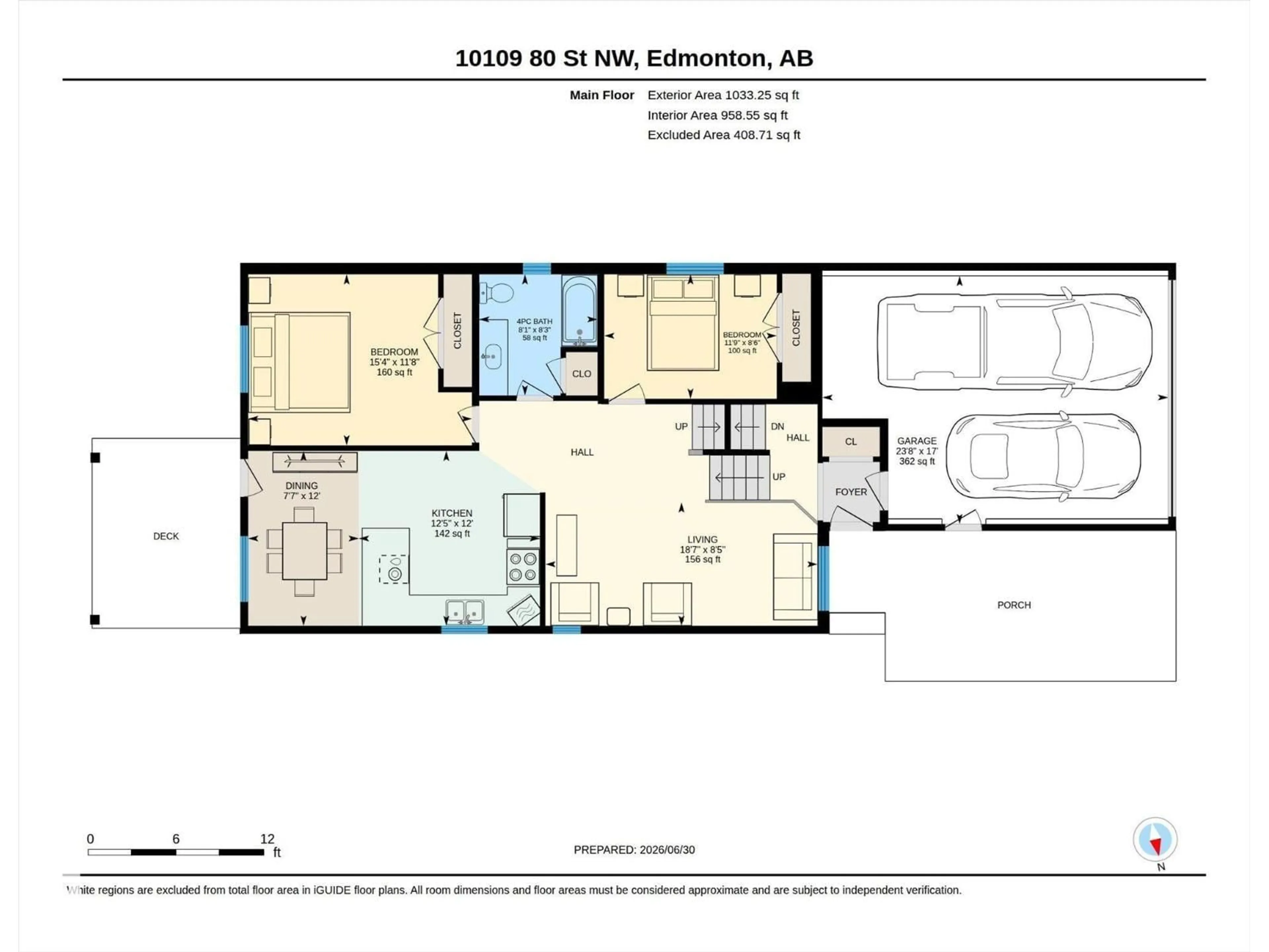 Floor plan for NW - 10109 80 ST, Edmonton Alberta T6A3H9