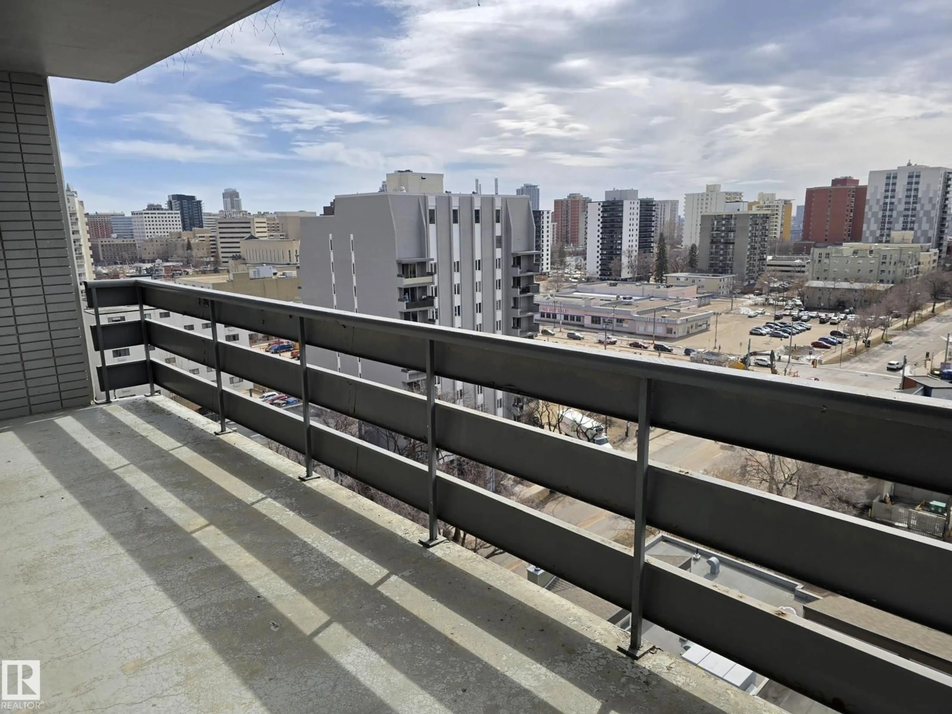 Balcony in the apartment, city buildings view from balcony for 10160 - 1208 116 ST, Edmonton Alberta T5K1V9