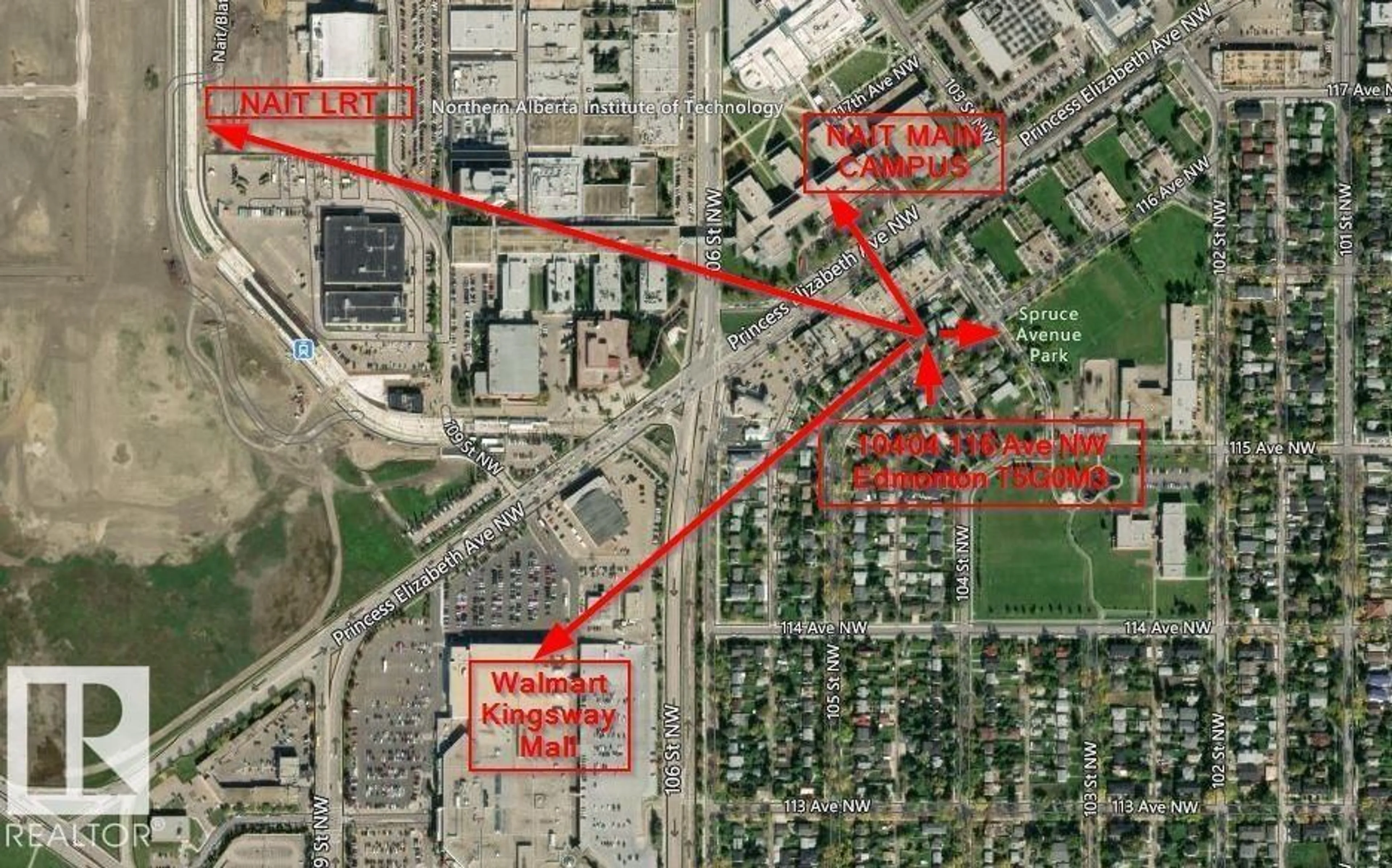 Picture of a map for 10404 116 AV, Edmonton Alberta T5G0M3