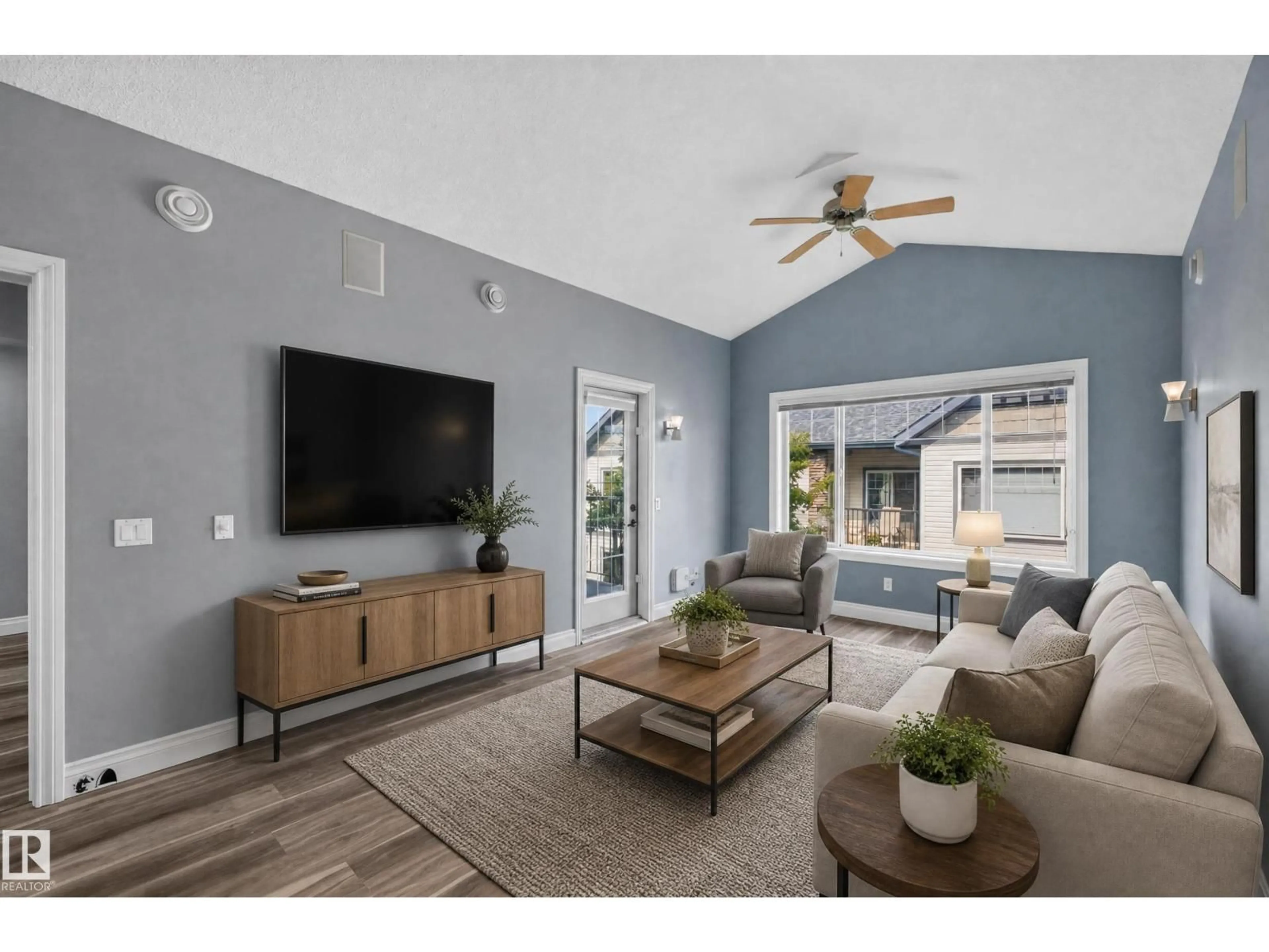 Living room with furniture, unknown for #18 - 2565 HANNA CR, Edmonton Alberta T6R0M4