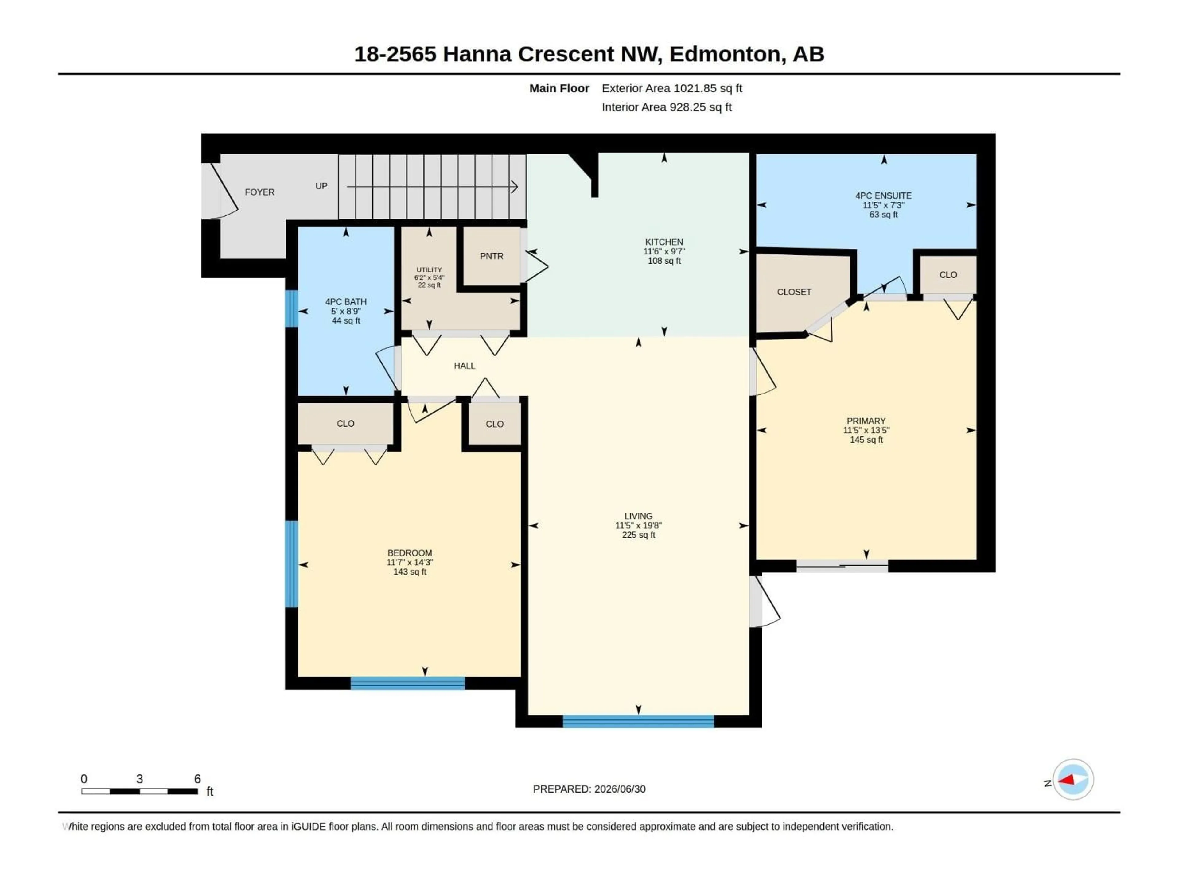 Floor plan for #18 - 2565 HANNA CR, Edmonton Alberta T6R0M4