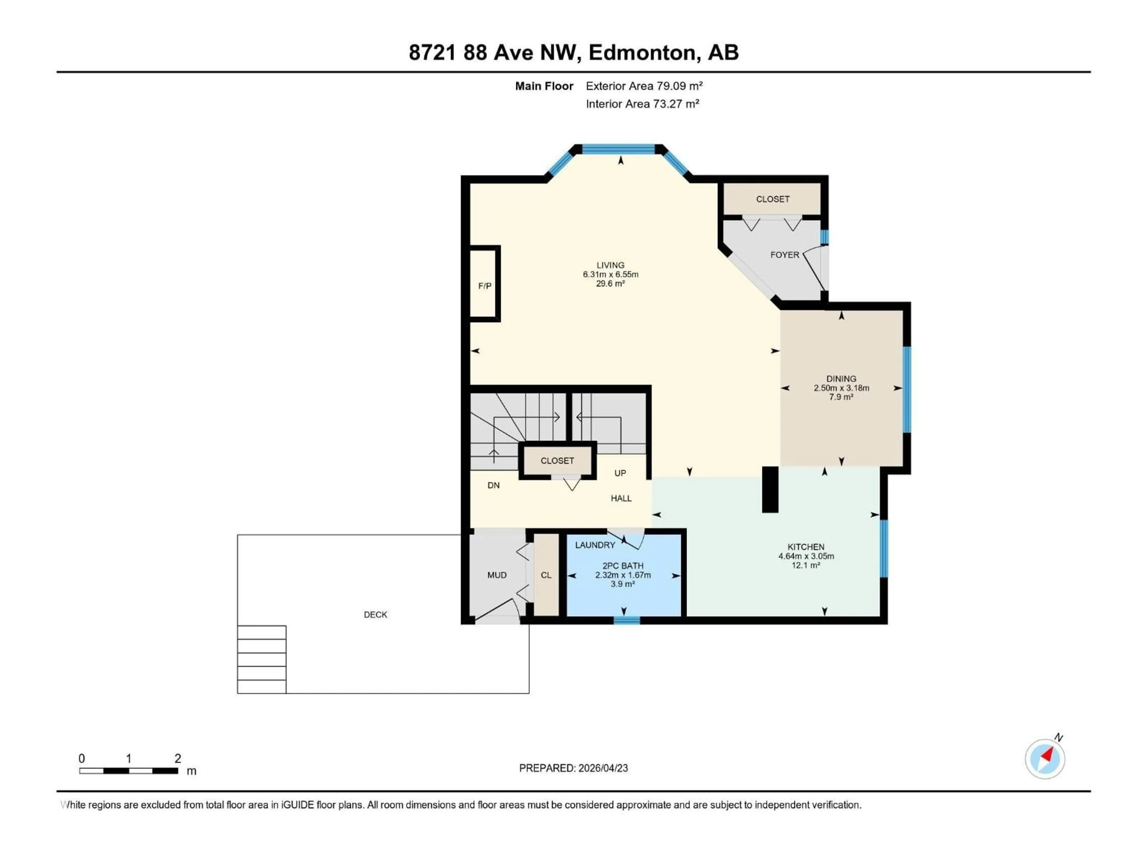 Floor plan for NW - 8721 88 AV, Edmonton Alberta T6C1J4