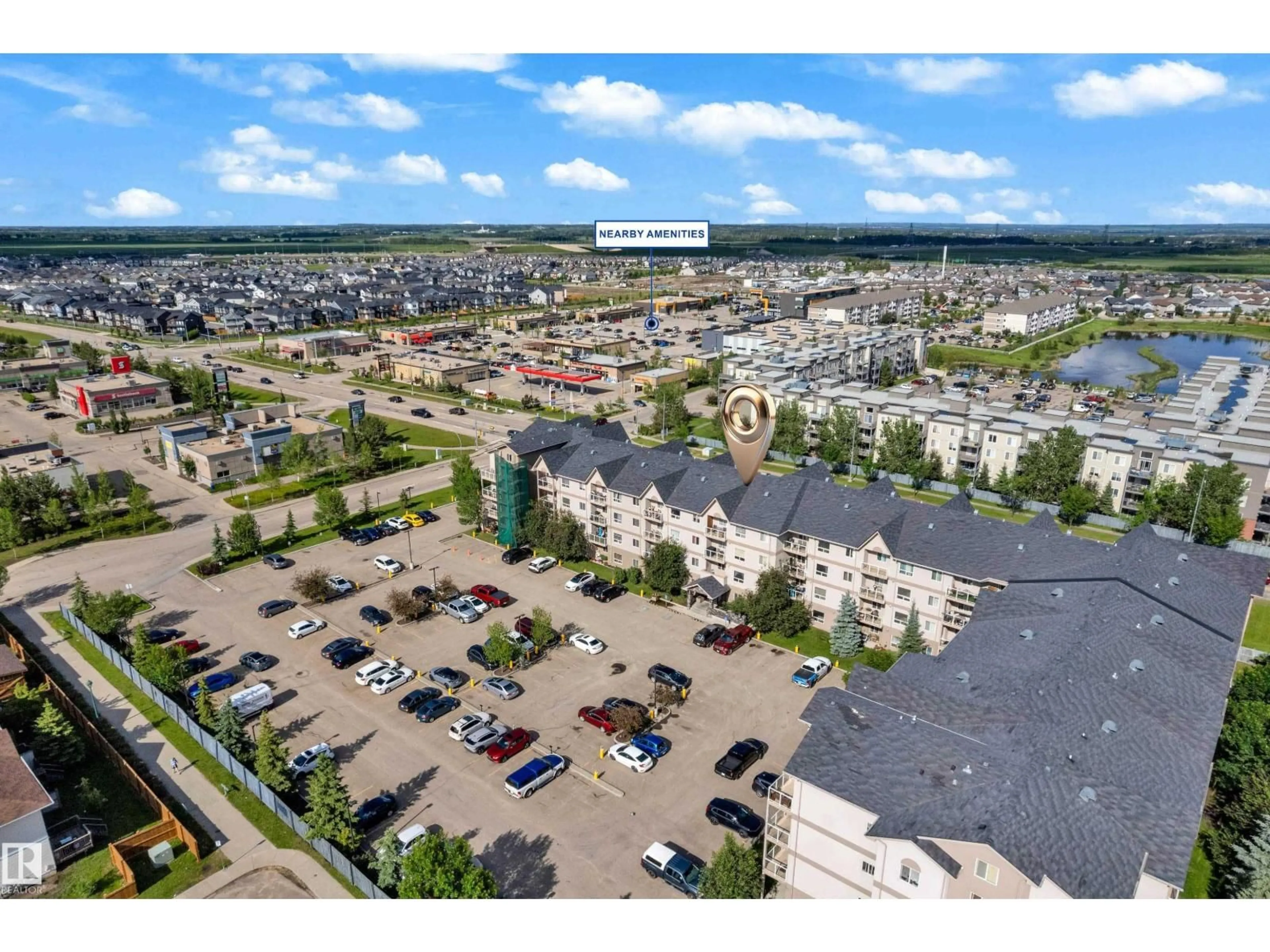 A pic from outside/outdoor area/front of a property/back of a property/a pic from drone, street for #125 - 5005 165 AV, Edmonton Alberta T5Y0L8