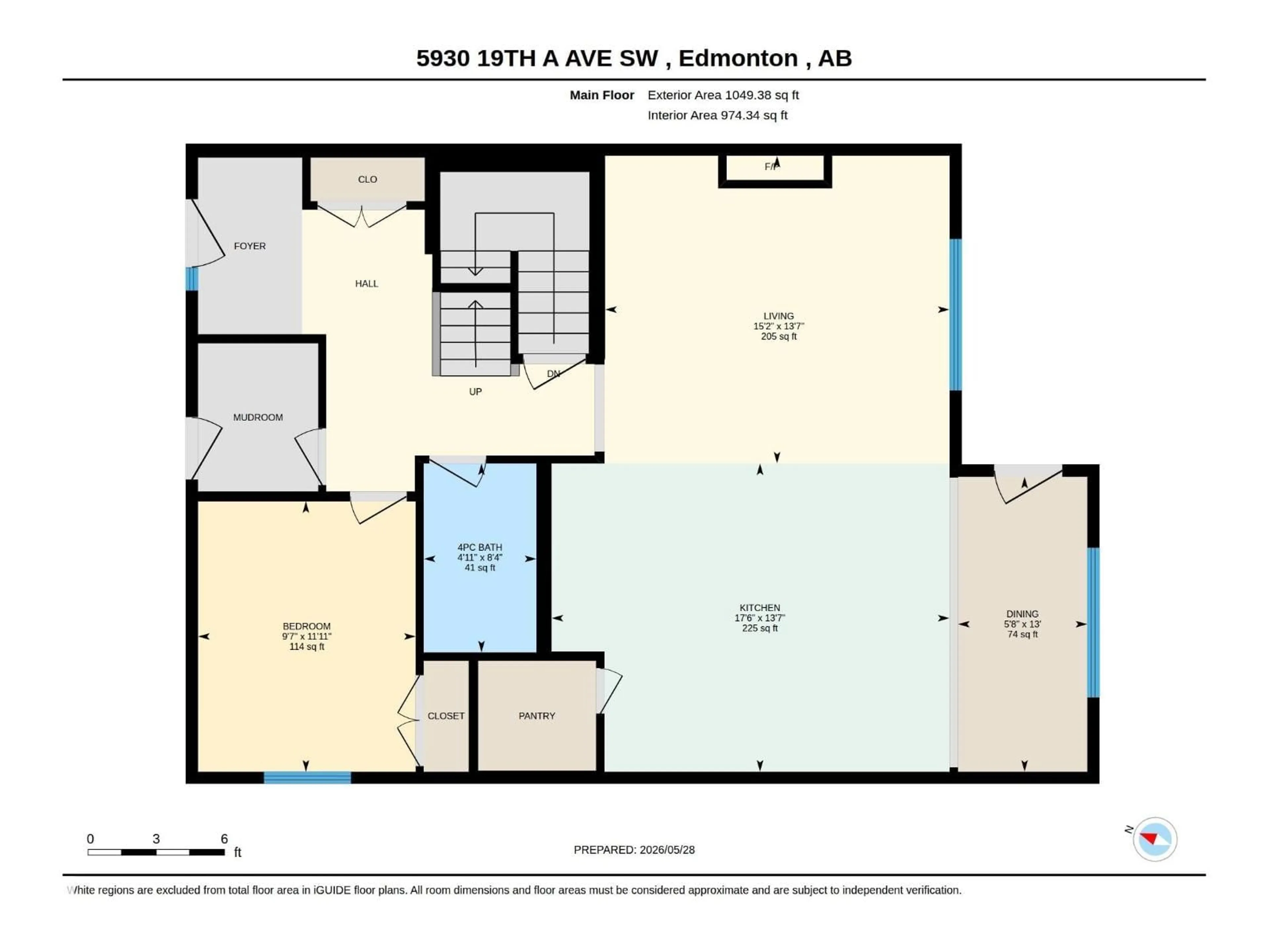 Floor plan for 5930 19A AV, Edmonton Alberta T6X2A2