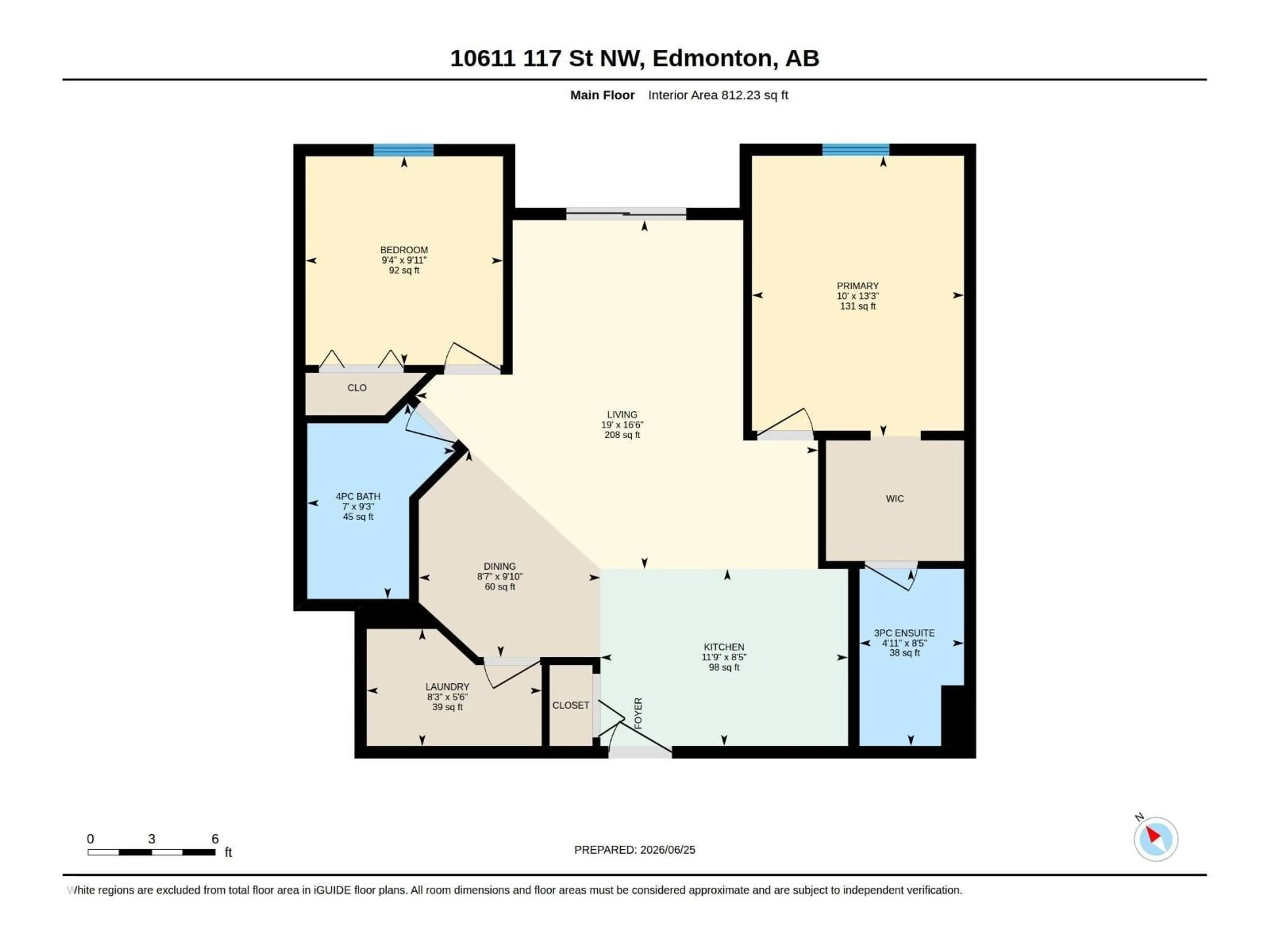 Floor plan for #209 - 10611 117 ST, Edmonton Alberta T5H0G6