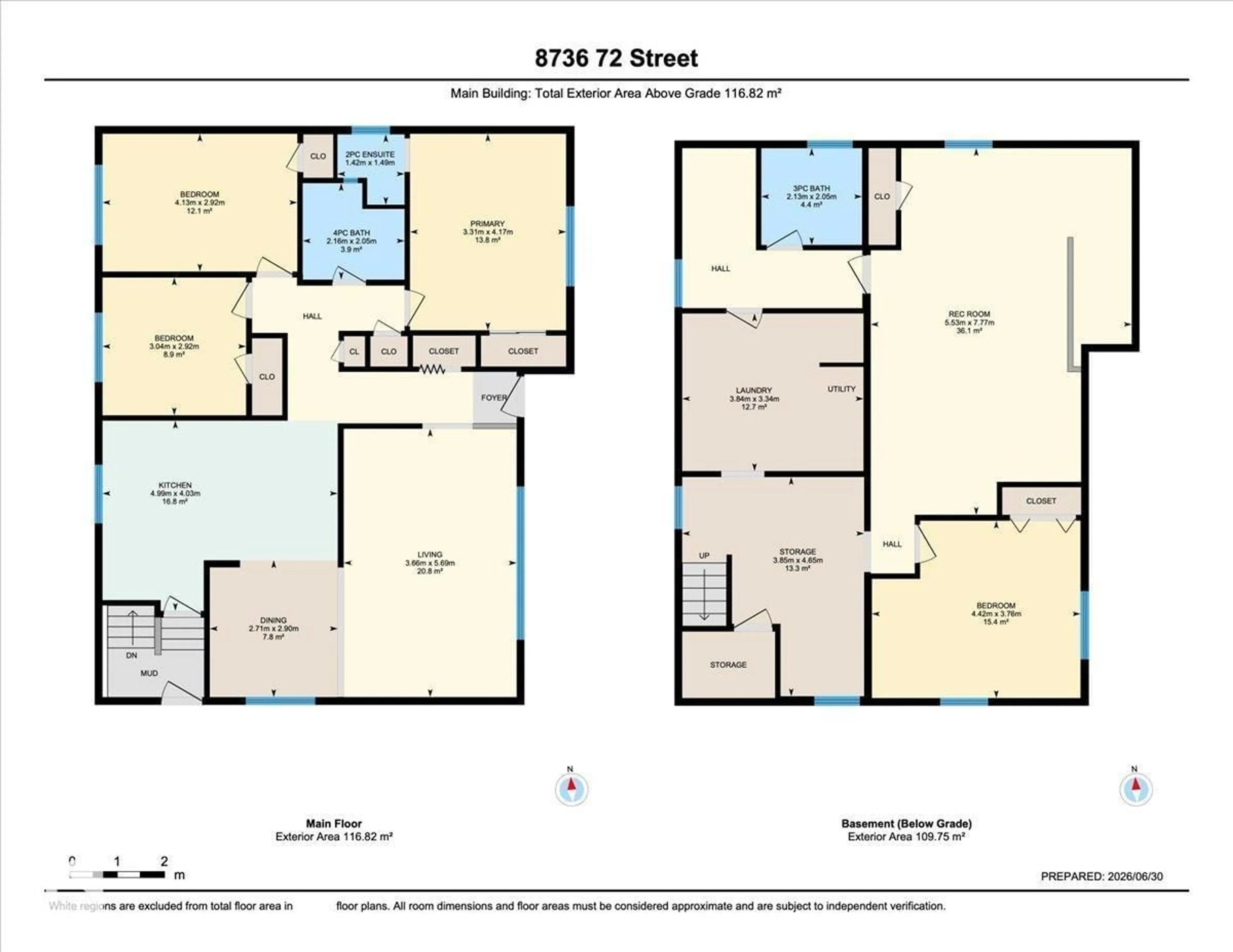 Floor plan for NW - 8736 72 ST, Edmonton Alberta T6B1Y5