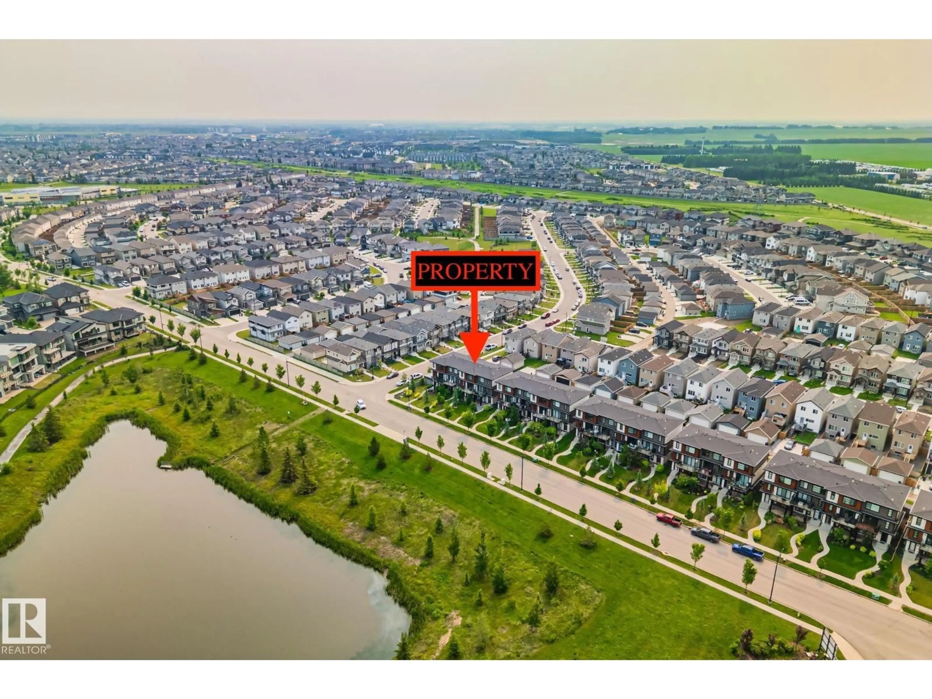 A pic from outside/outdoor area/front of a property/back of a property/a pic from drone, water/lake/river/ocean view for 8241 CHAPPELLE WY, Edmonton Alberta T6W3V8