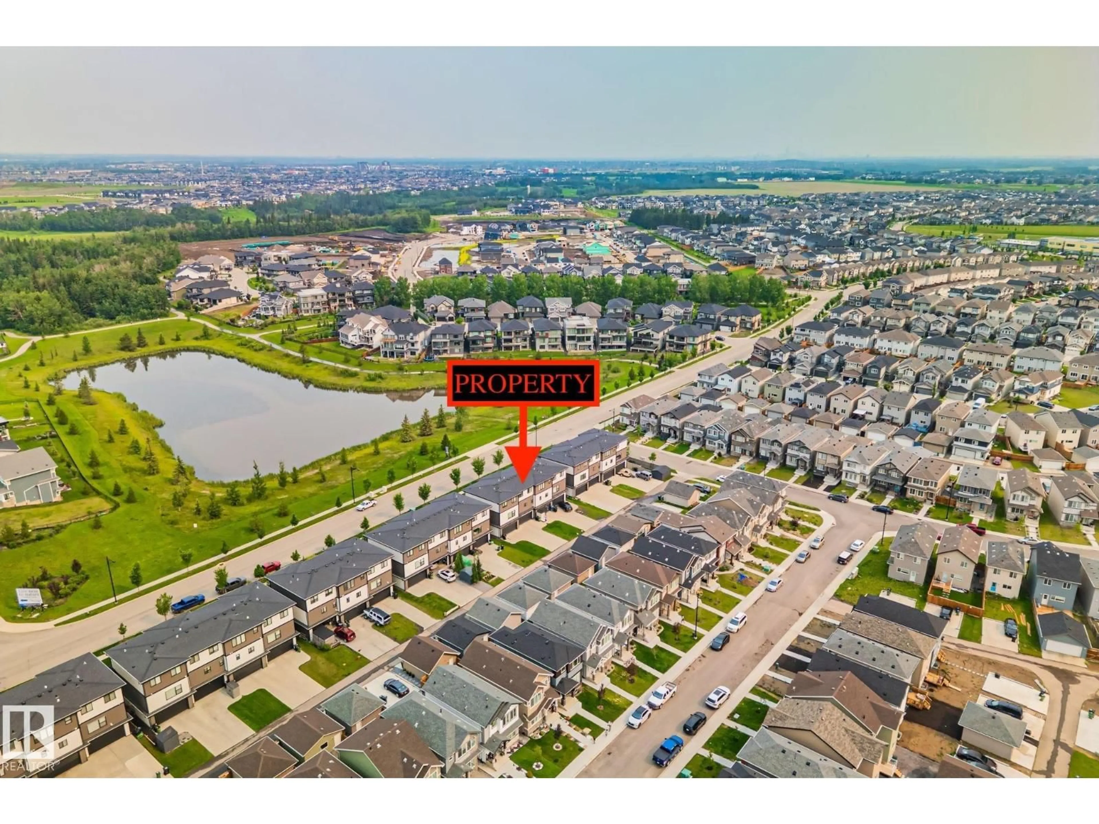 A pic from outside/outdoor area/front of a property/back of a property/a pic from drone, water/lake/river/ocean view for 8241 CHAPPELLE WY, Edmonton Alberta T6W3V8