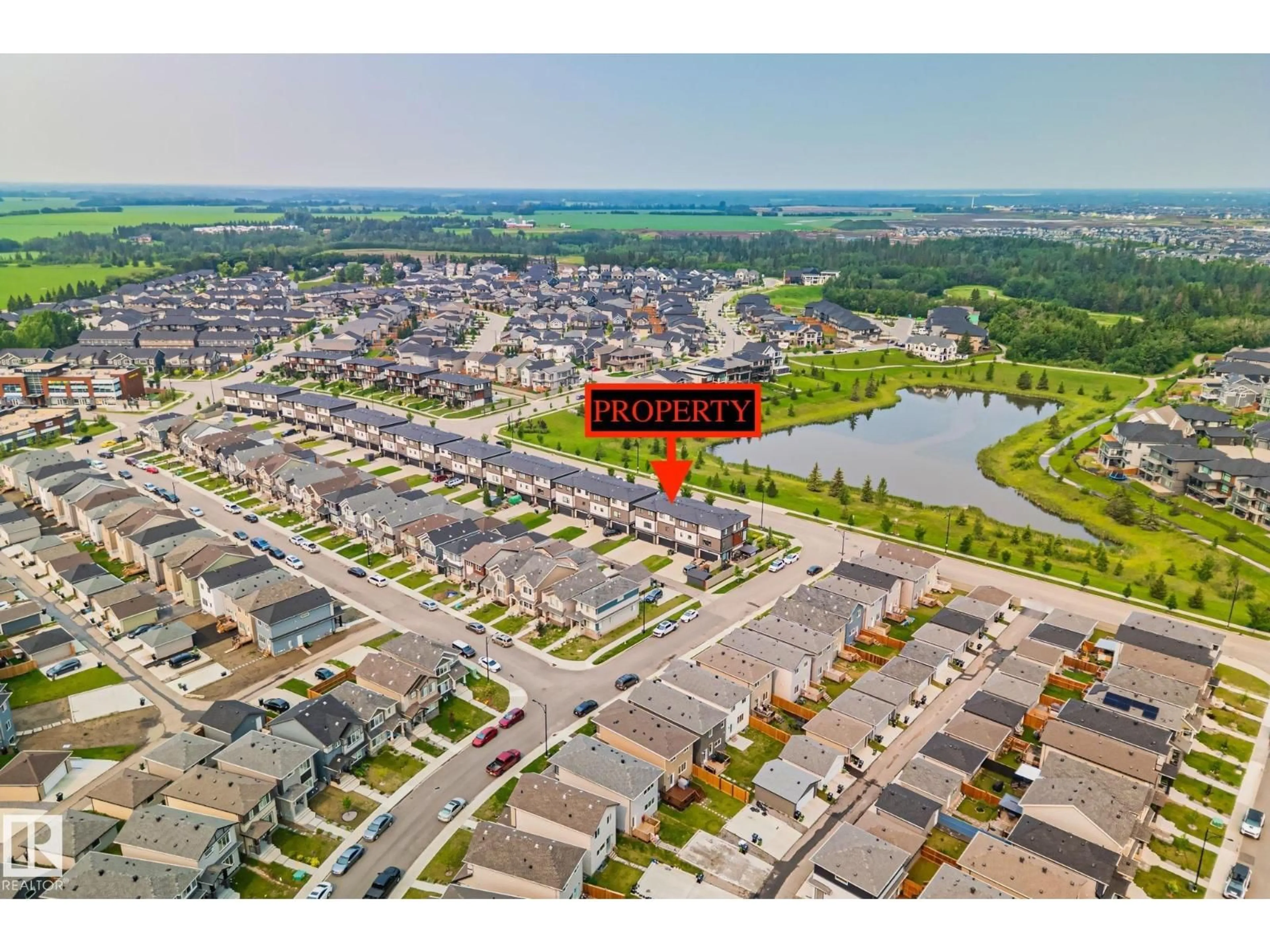A pic from outside/outdoor area/front of a property/back of a property/a pic from drone, water/lake/river/ocean view for 8241 CHAPPELLE WY, Edmonton Alberta T6W3V8