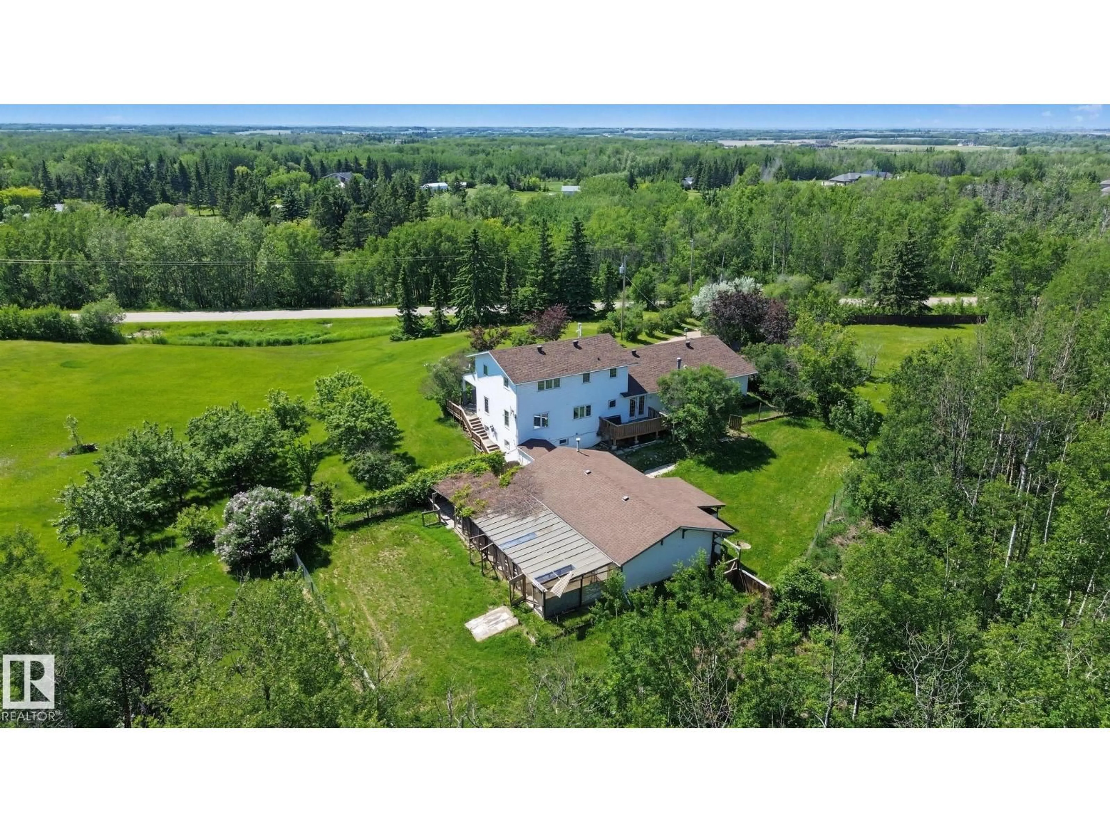 A pic from outside/outdoor area/front of a property/back of a property/a pic from drone, unknown for 51357 RGE ROAD 231, Rural Strathcona County Alberta T8B1K7