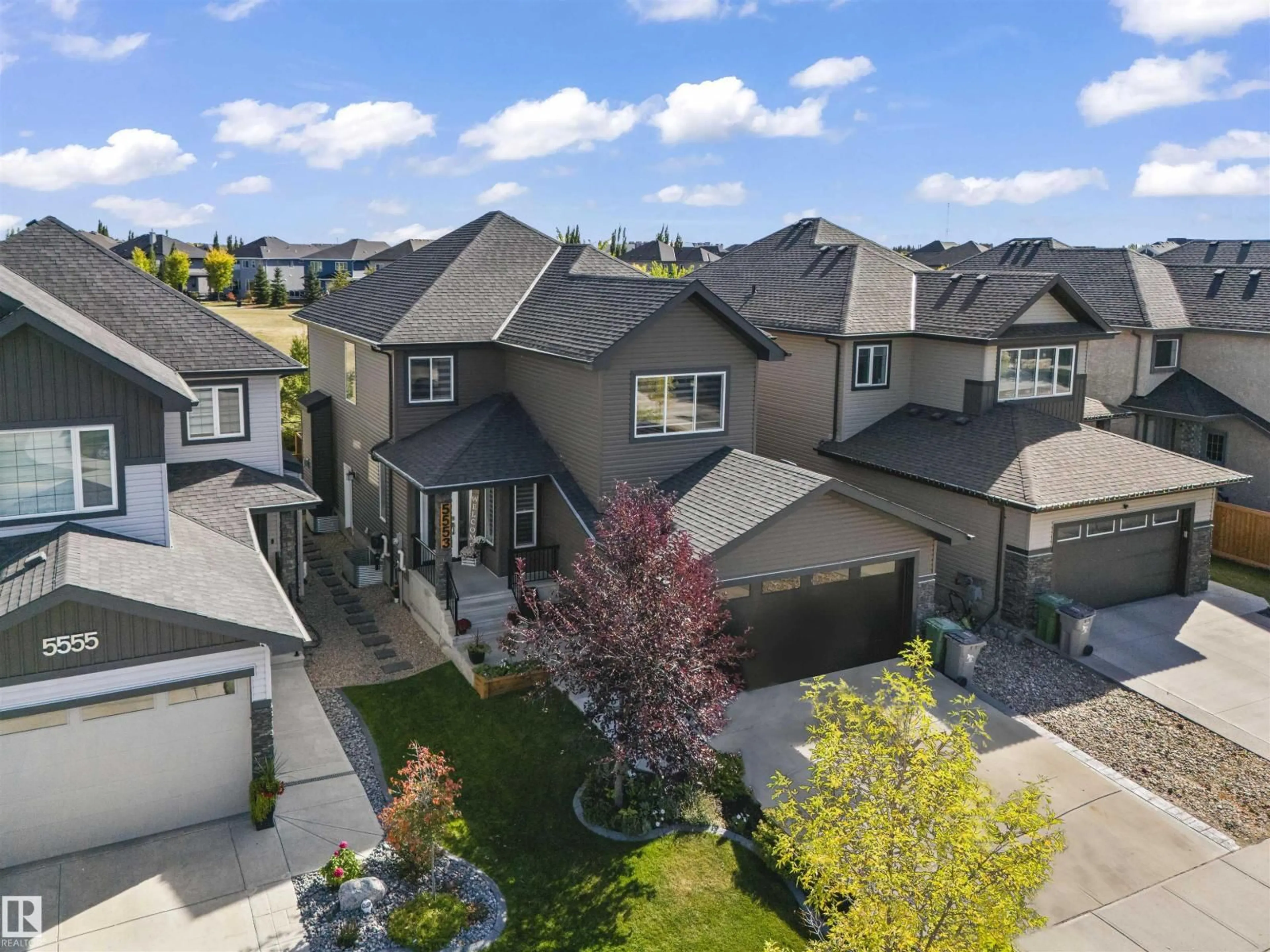 A pic from outside/outdoor area/front of a property/back of a property/a pic from drone, street for 5553 POIRIER WY, Beaumont Alberta T4X2B3