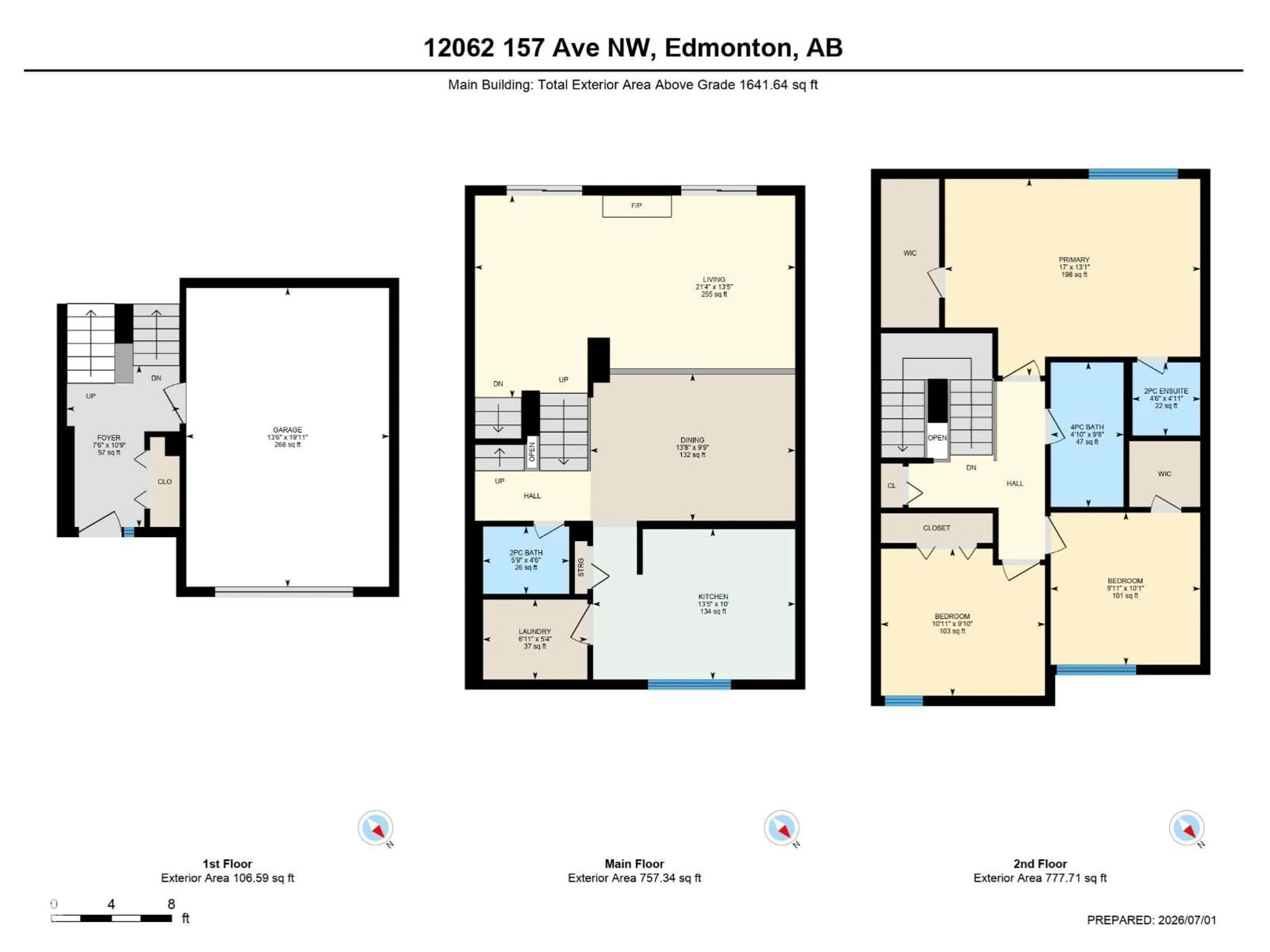 Floor plan for 12062 157 AV, Edmonton Alberta T5X2R9