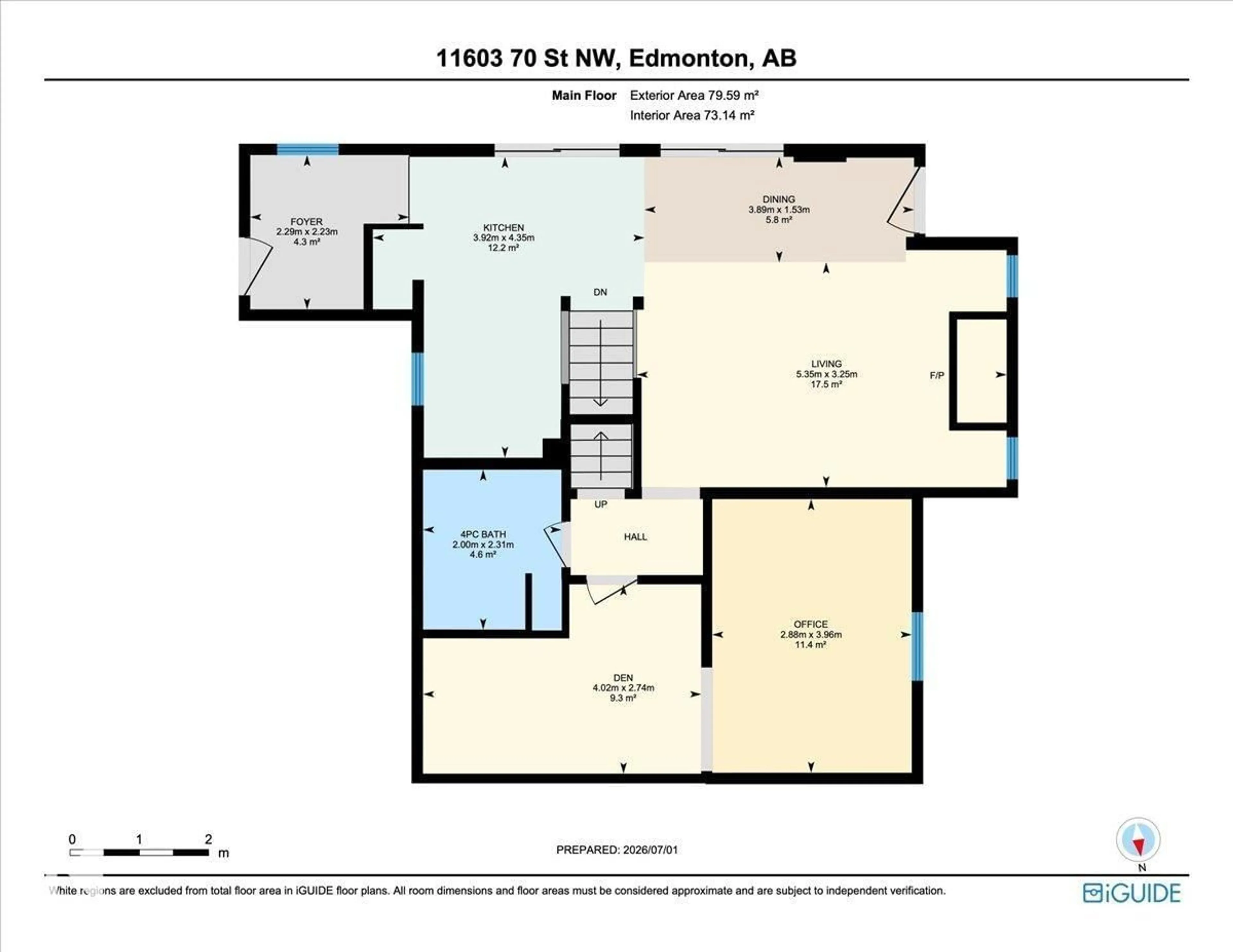 Floor plan for 11603 70 ST, Edmonton Alberta T5B1T6