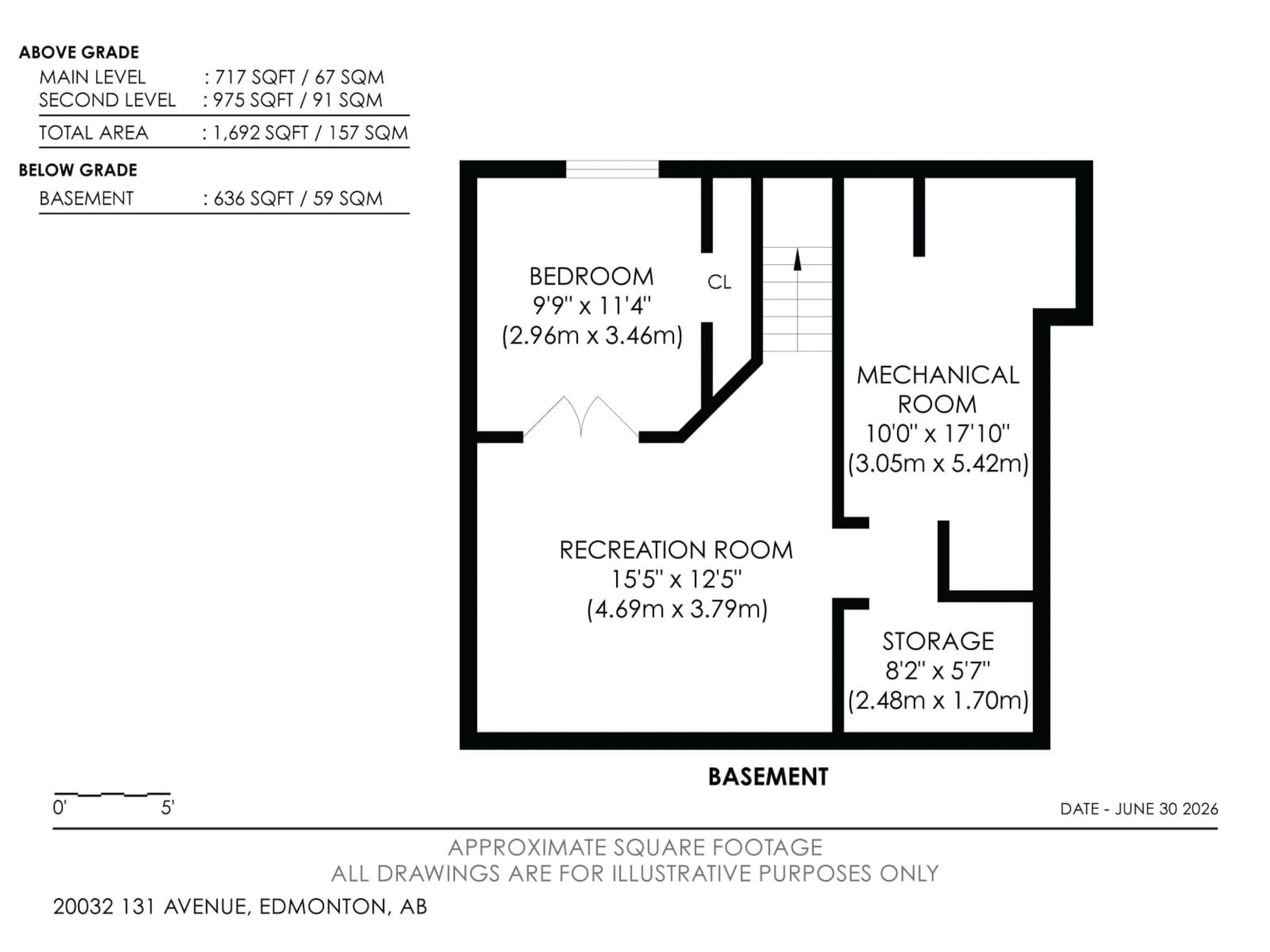 Floor plan for 20032 131 AV, Edmonton Alberta T5S0E2