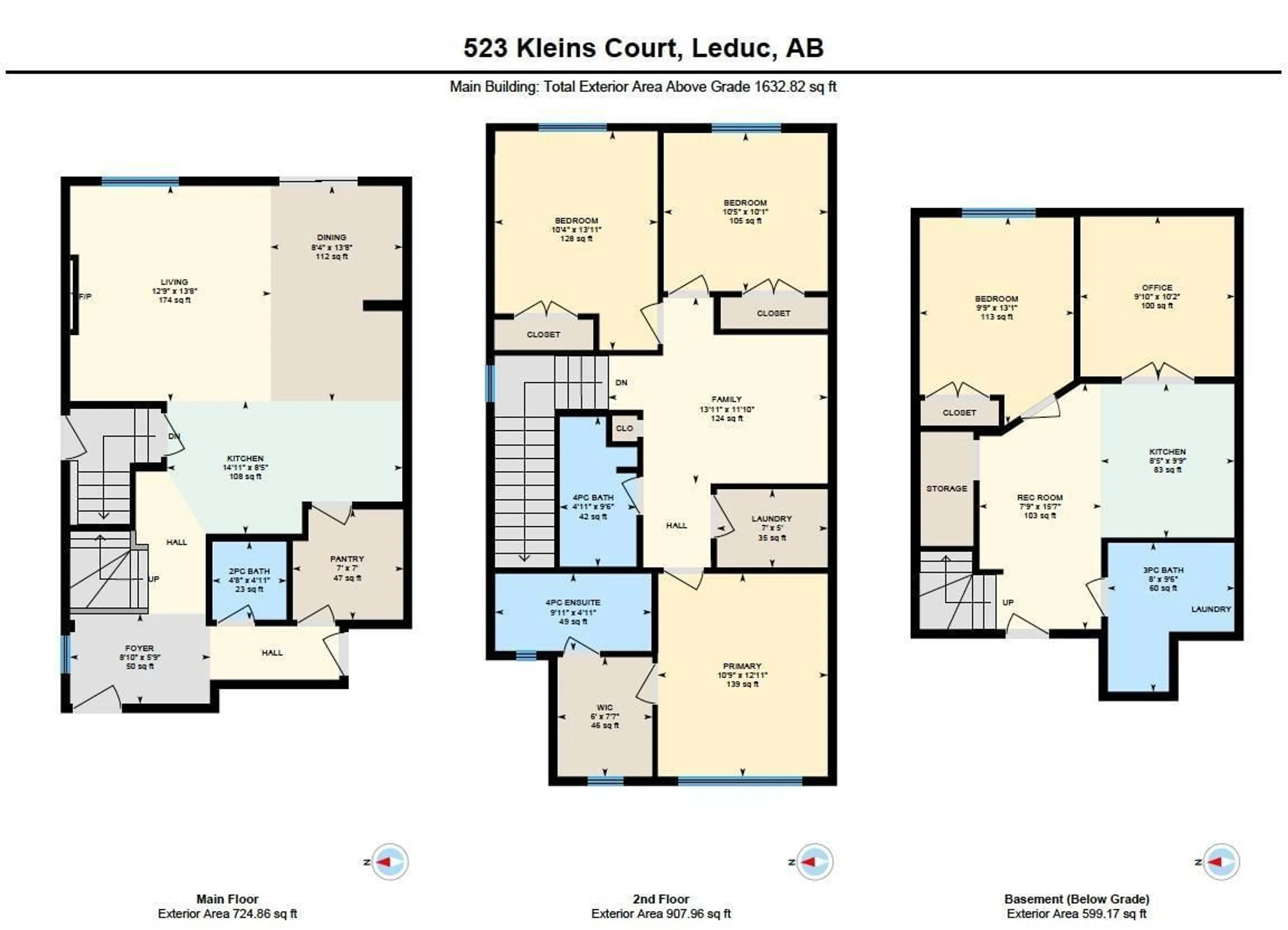 Floor plan for 523 KLEINS CO, Leduc Alberta T9E1M5