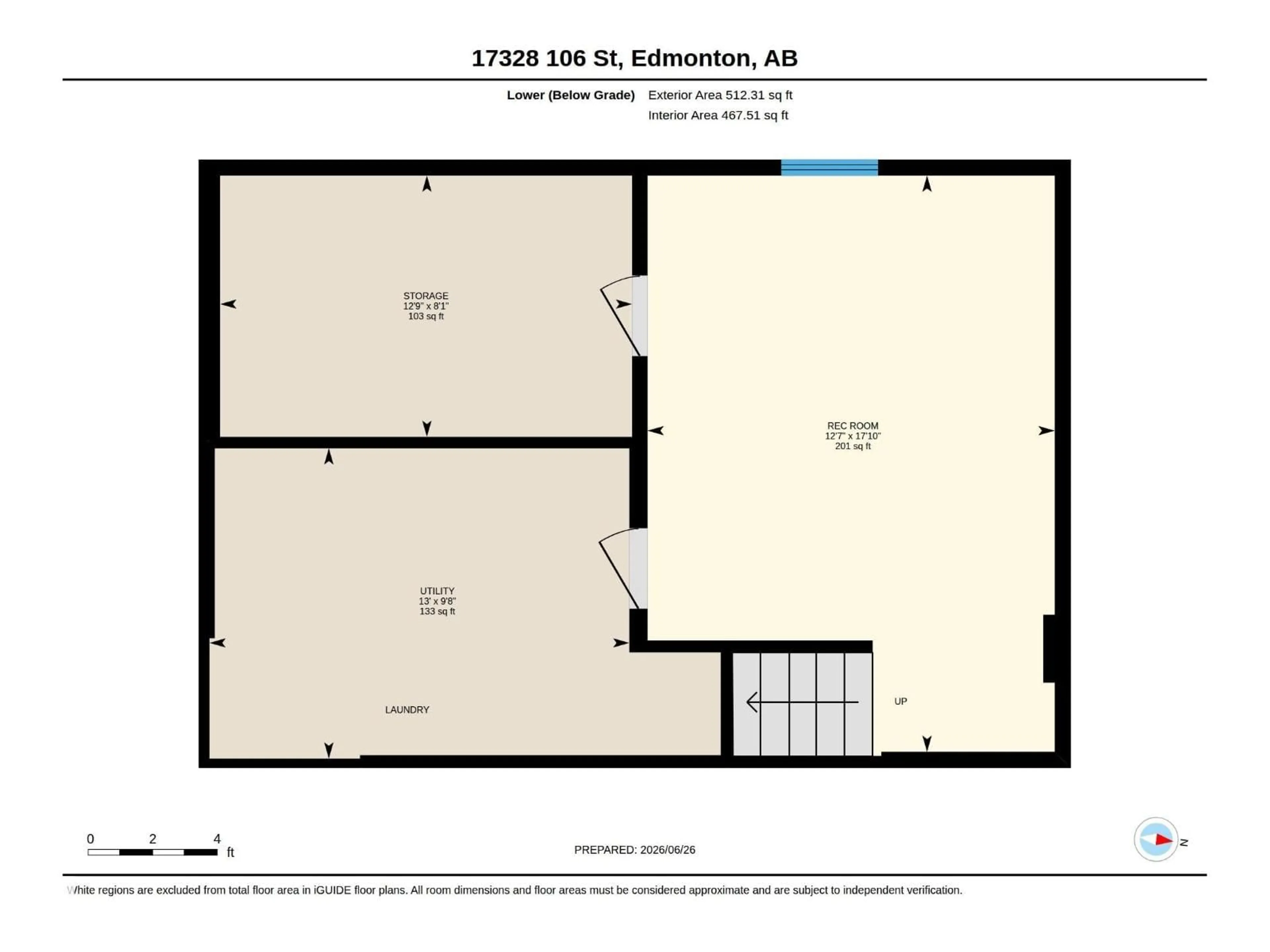 Floor plan for 17328 106 ST, Edmonton Alberta T5X3G8