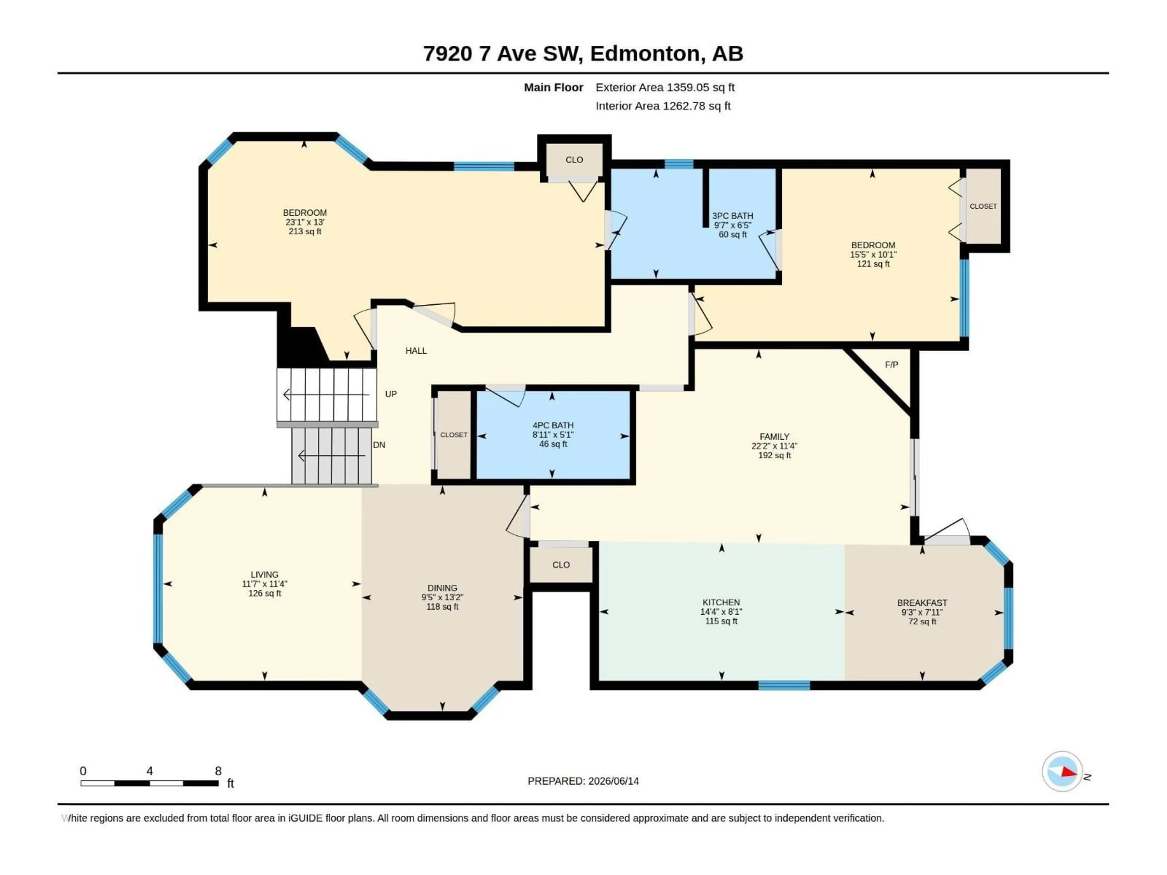 Floor plan for 7920 7 AV, Edmonton Alberta T6X1N3
