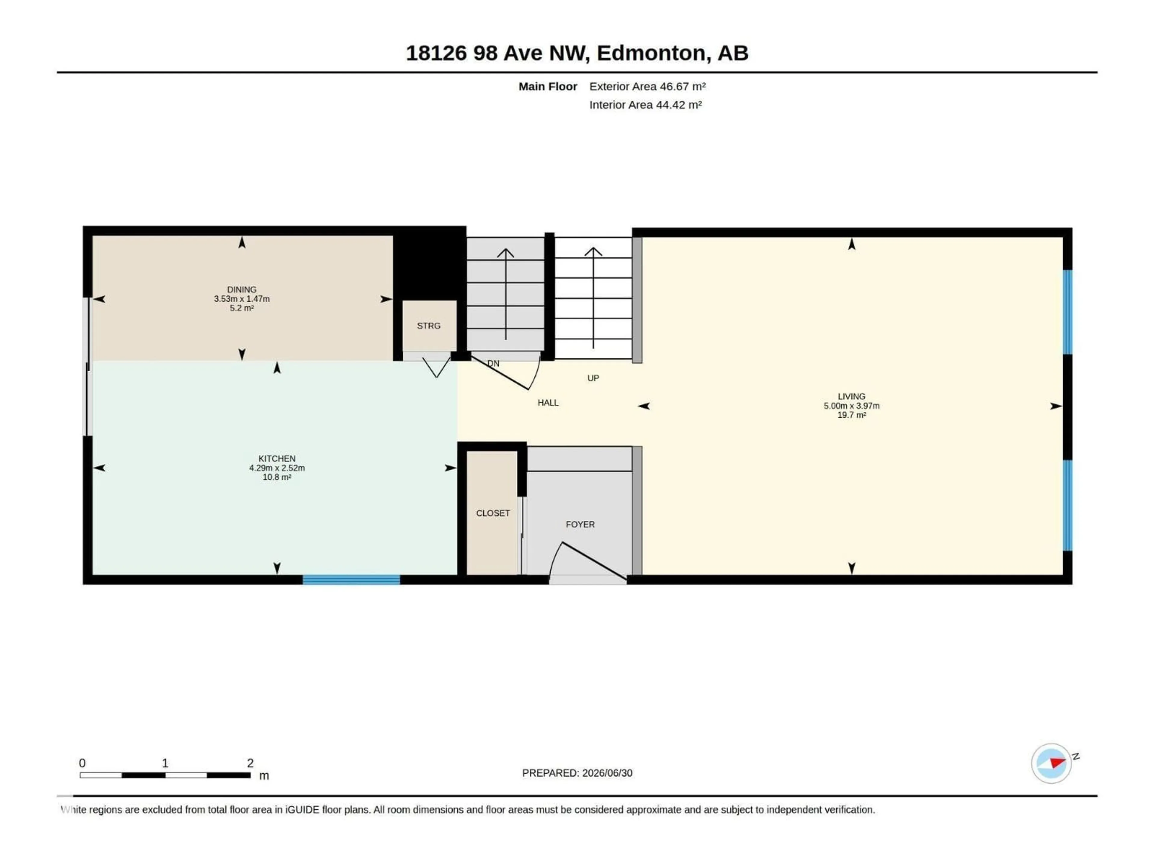Floor plan for 18126 98 AV, Edmonton Alberta T5T3H6