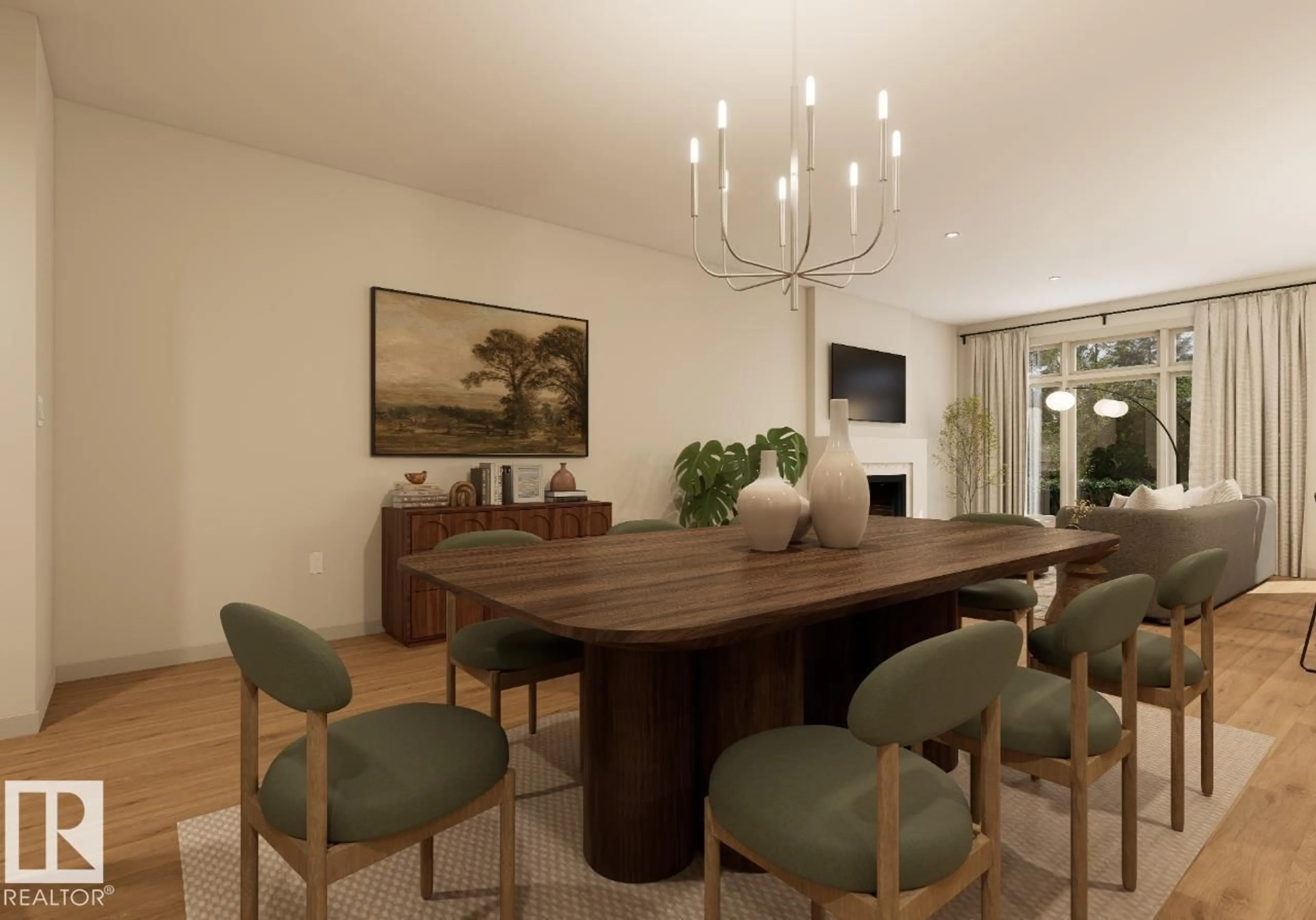 Dining room, wood/laminate floor for 7107 50A AV, Beaumont Alberta T4X2Z3