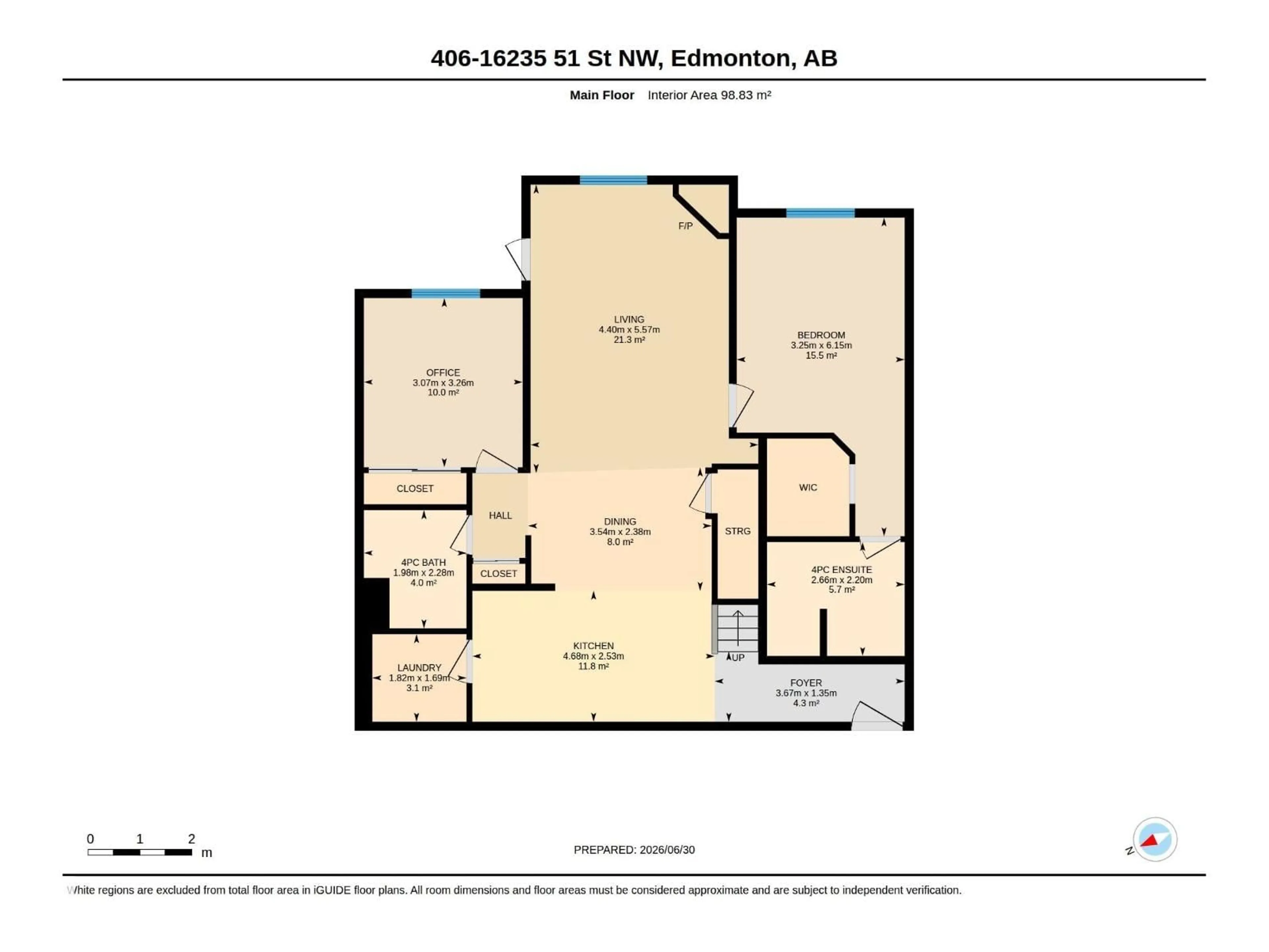 Floor plan for 406 - 16235 51 ST, Edmonton Alberta T5Y0V3