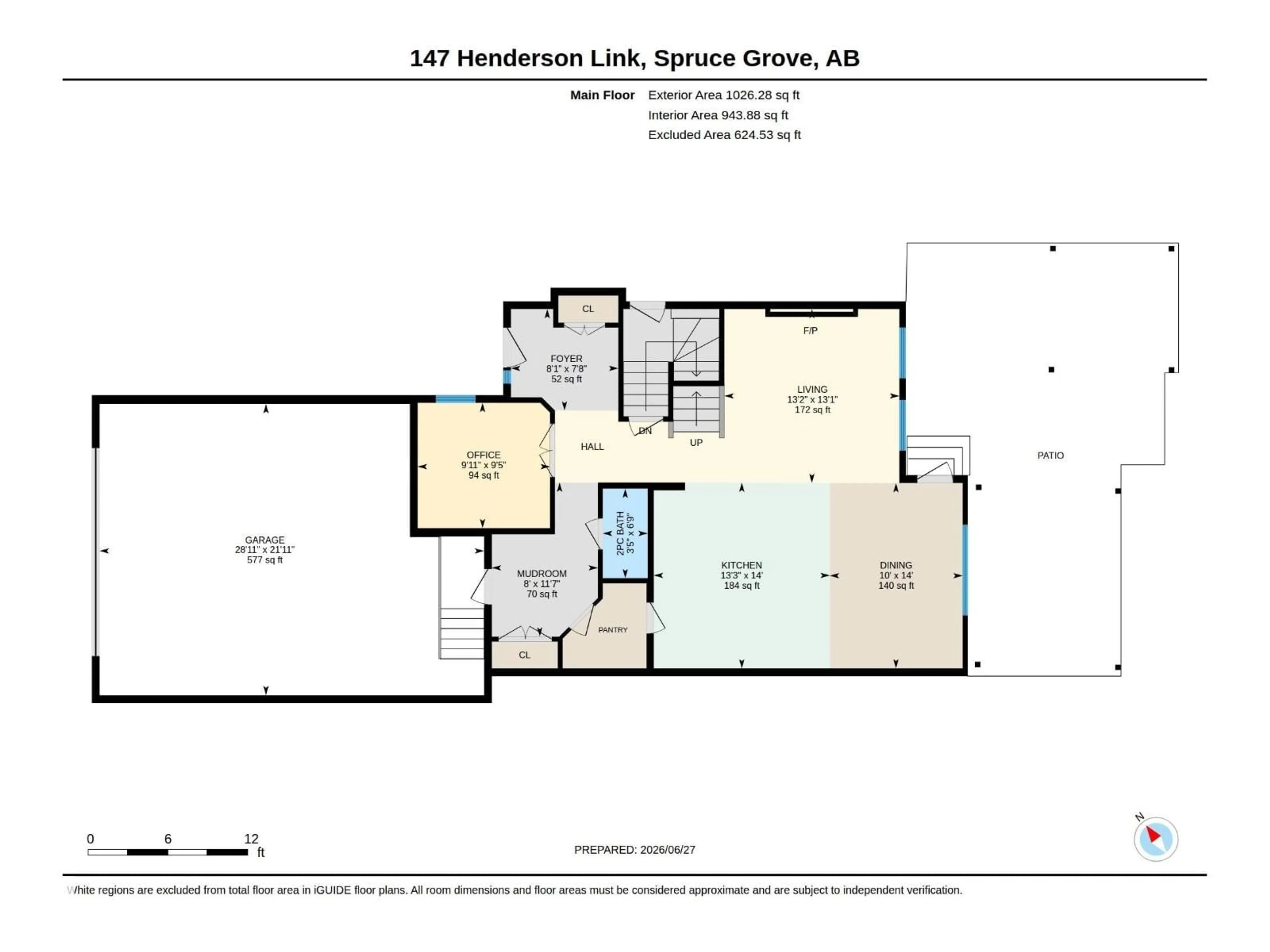 Floor plan for 147 HENDERSON LI, Spruce Grove Alberta T7X0R8