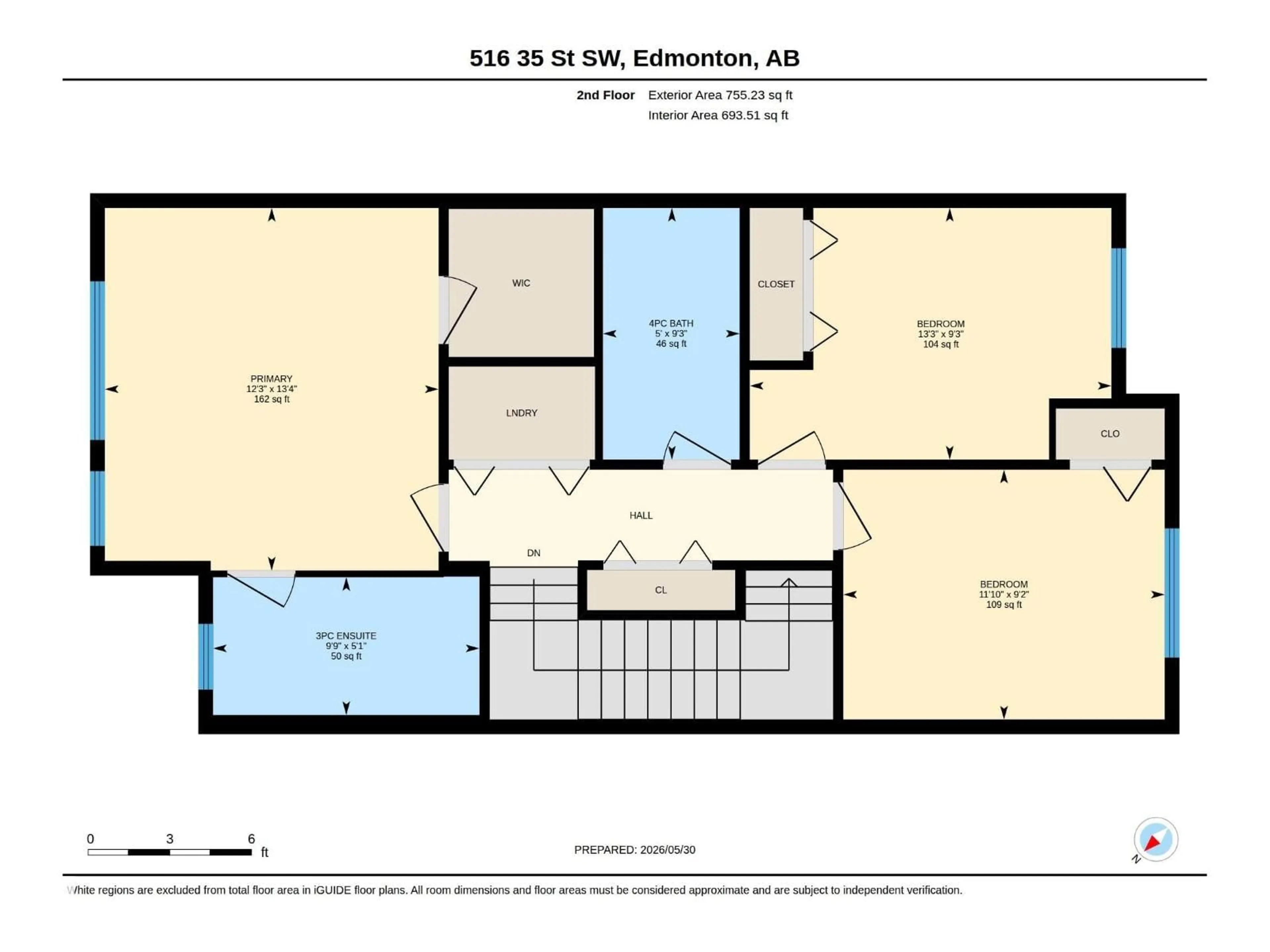 Floor plan for 516 35 ST, Edmonton Alberta T6X2W6