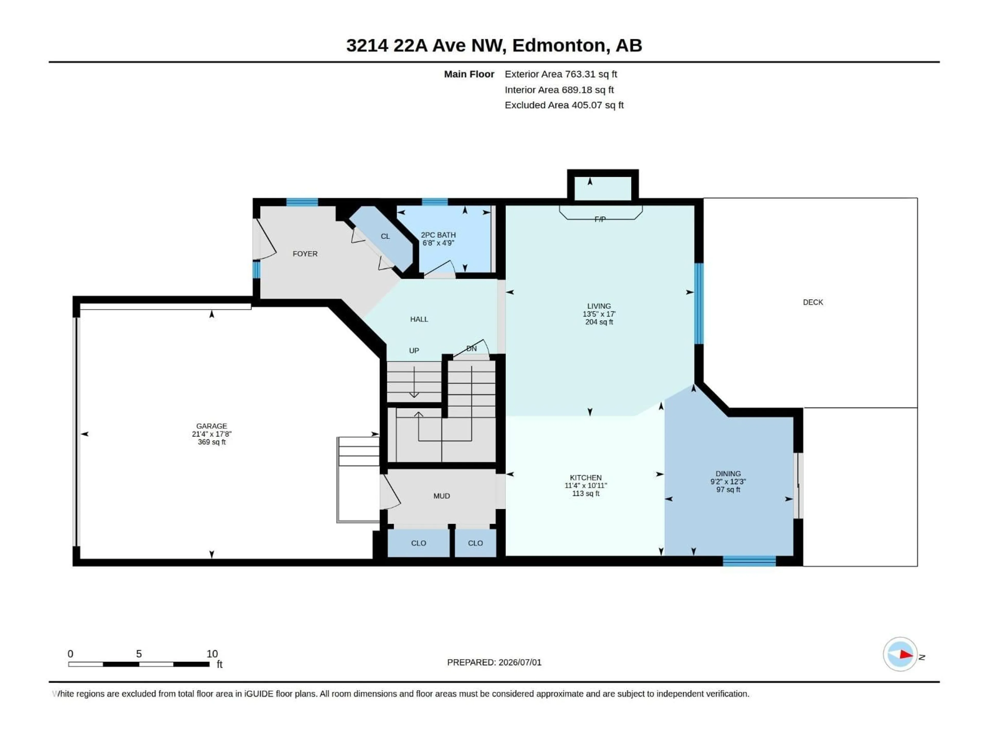 Floor plan for NW - 3214 22A AV, Edmonton Alberta T6T0K6