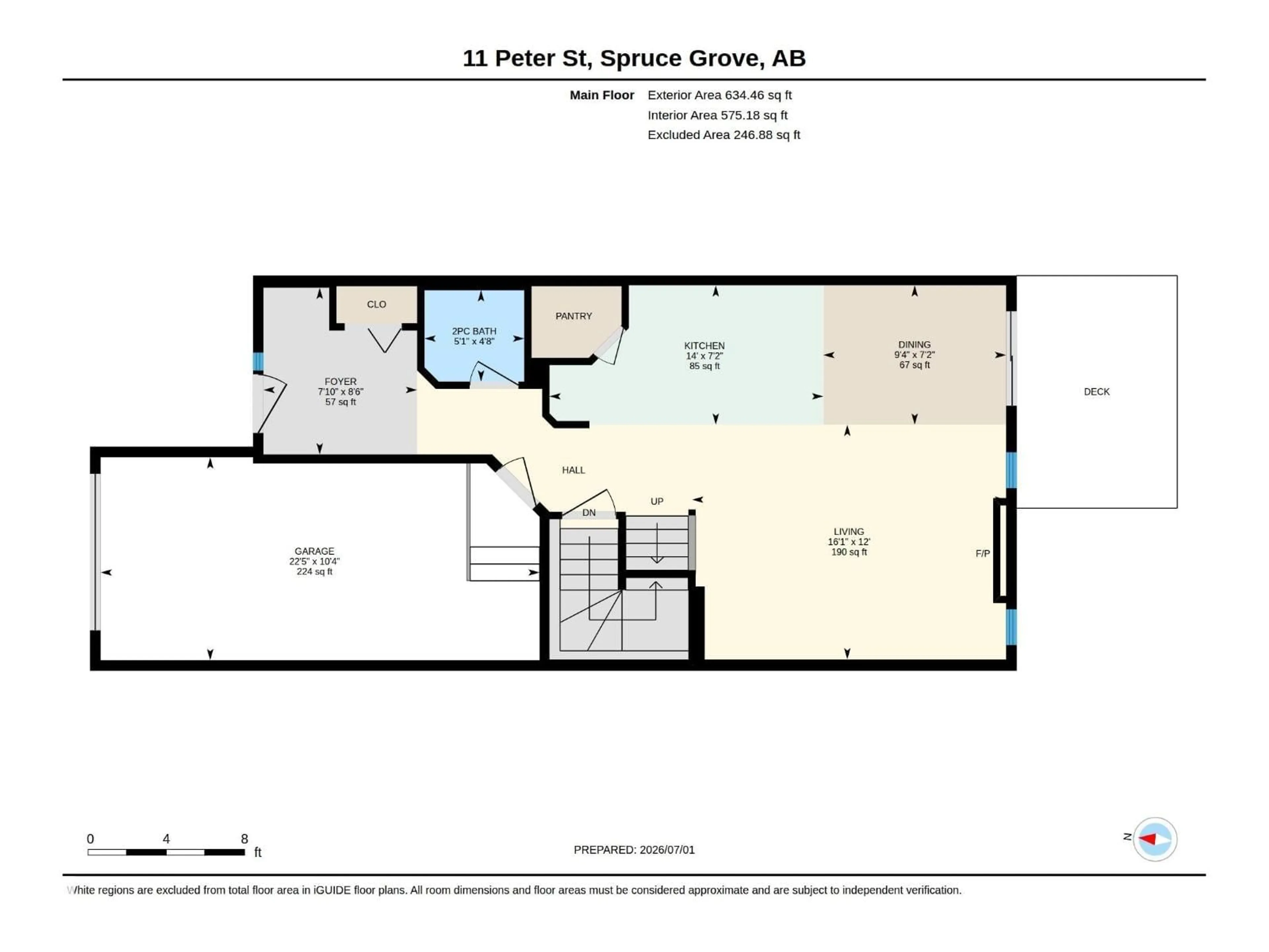 Floor plan for 11 PETER ST, Spruce Grove Alberta T7X0R4