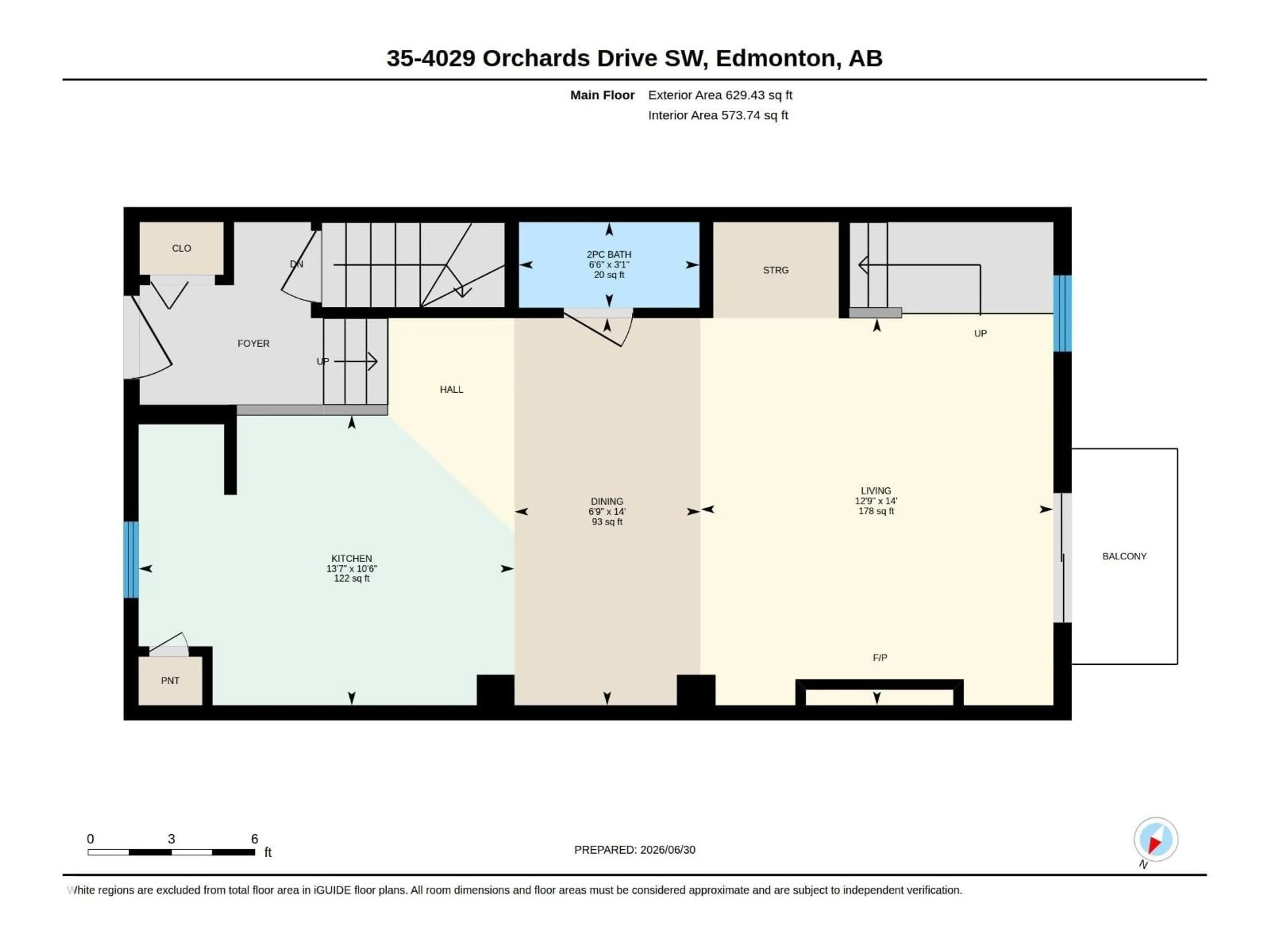 Floor plan for #35 - 4029 ORCHARDS DR, Edmonton Alberta T6X1V2