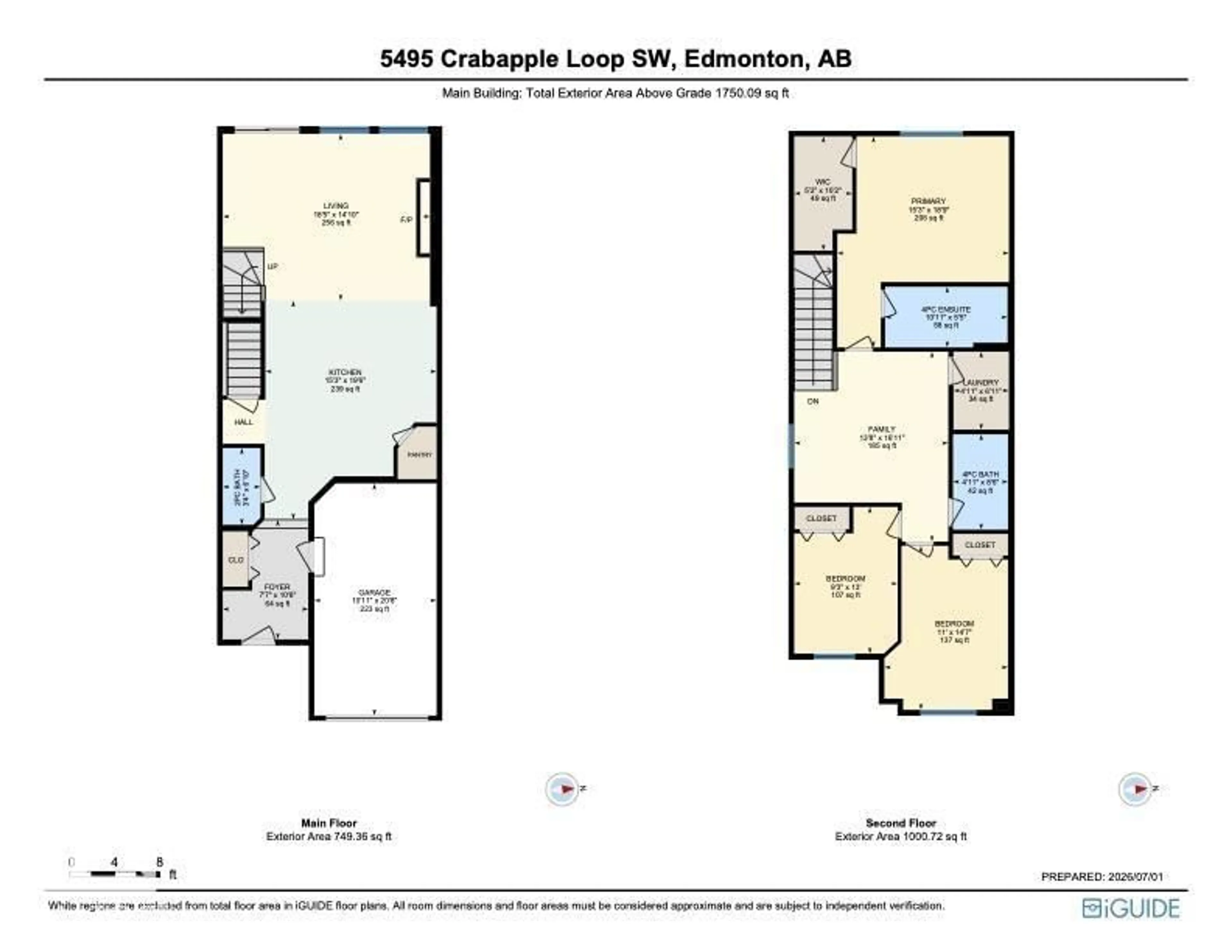 Floor plan for SW SW - 5495 CRABAPPLE LO, Edmonton Alberta T6X1S5