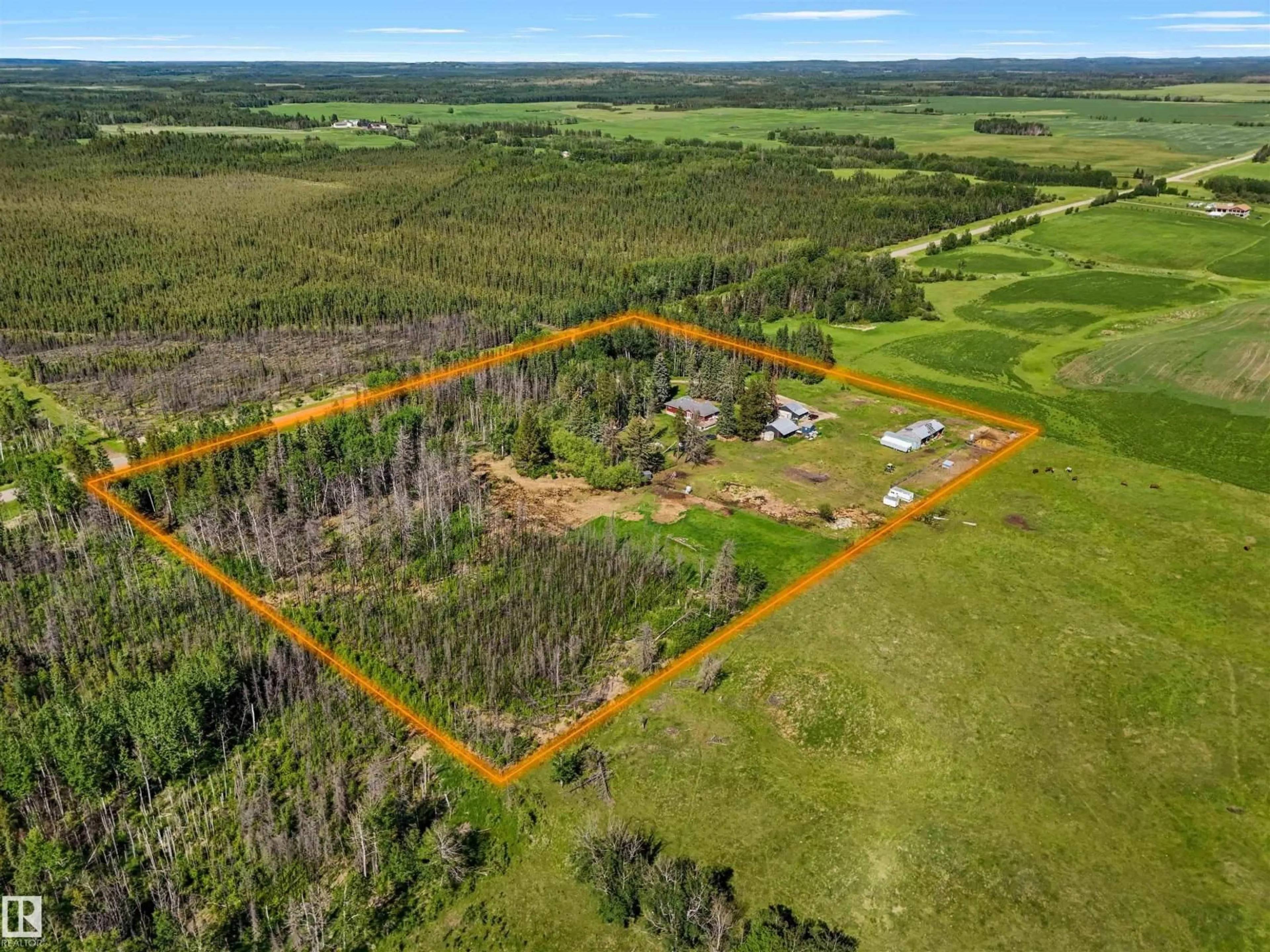 A pic from outside/outdoor area/front of a property/back of a property/a pic from drone, forest/trees view for 7017 TWP ROAD 514, Rural Parkland County Alberta T0E2H0