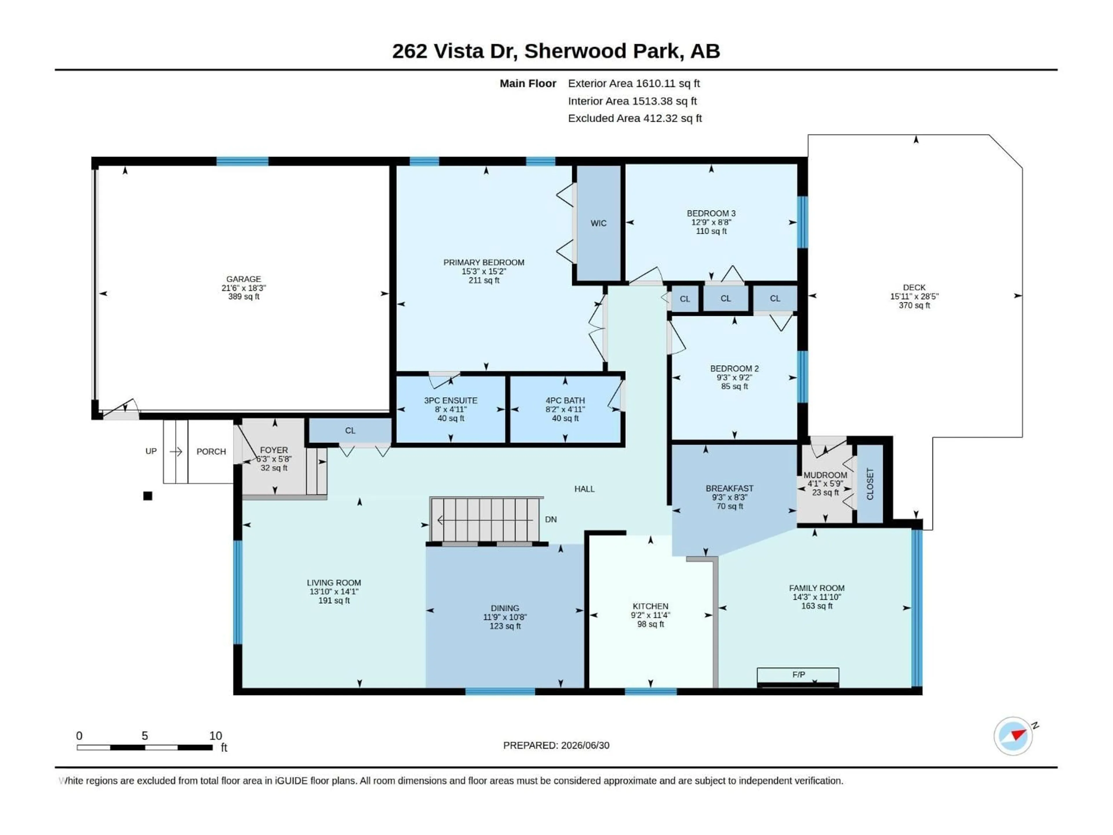 Floor plan for 262 VISTA DR, Sherwood Park Alberta T8A4J4