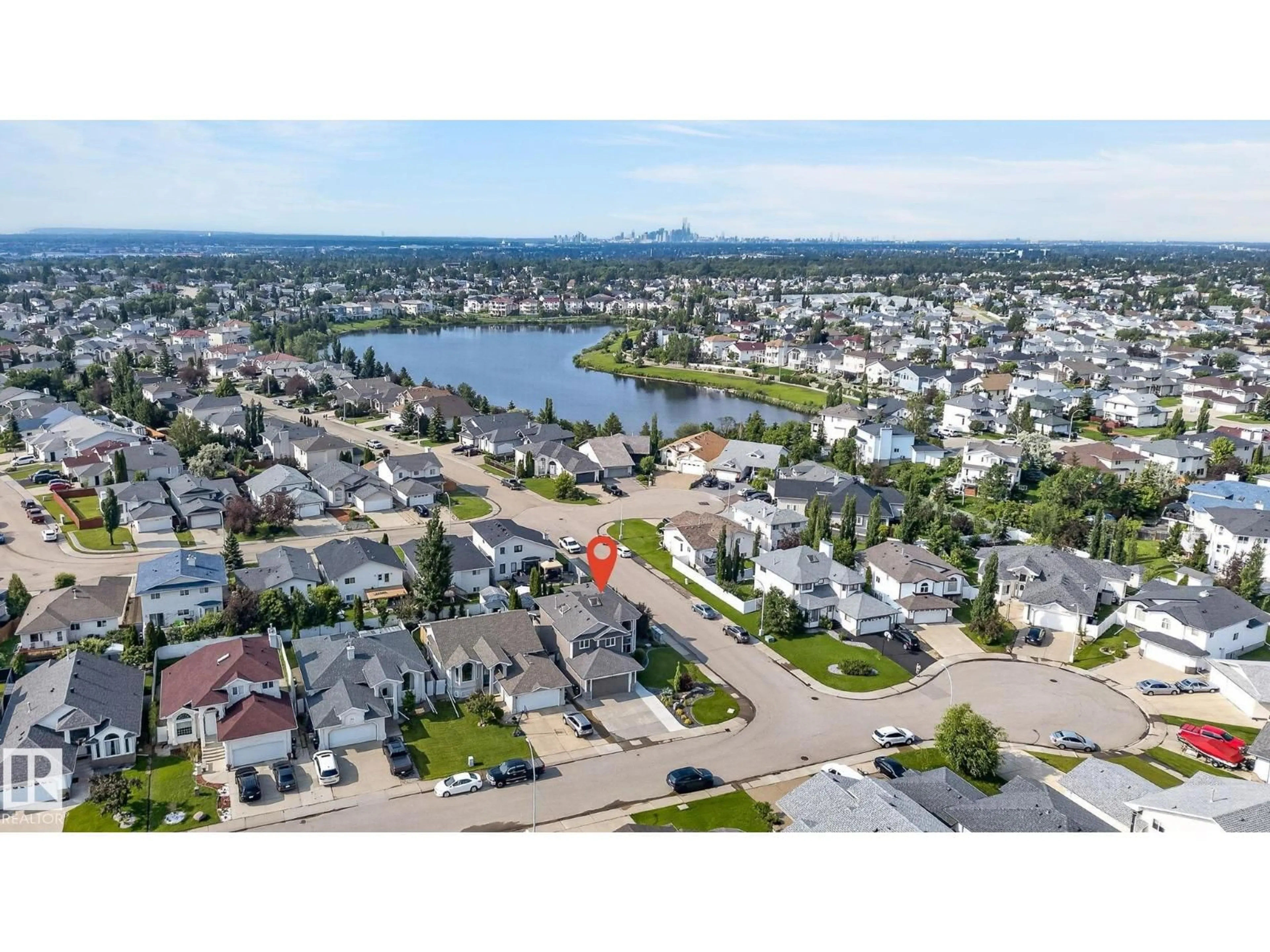 A pic from outside/outdoor area/front of a property/back of a property/a pic from drone, water/lake/river/ocean view for 370 HOLLICK-KENYON RD, Edmonton Alberta T5Y2T6