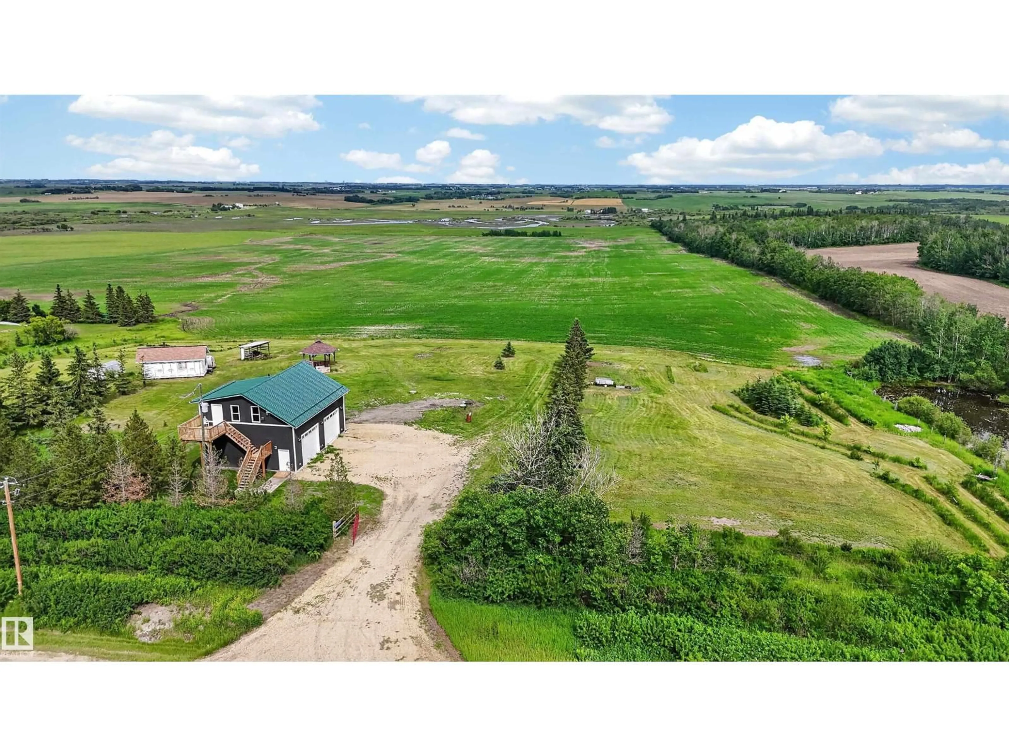 A pic from outside/outdoor area/front of a property/back of a property/a pic from drone, unknown for 55301 RANGE ROAD 272, Rural Sturgeon County Alberta T8R0P5