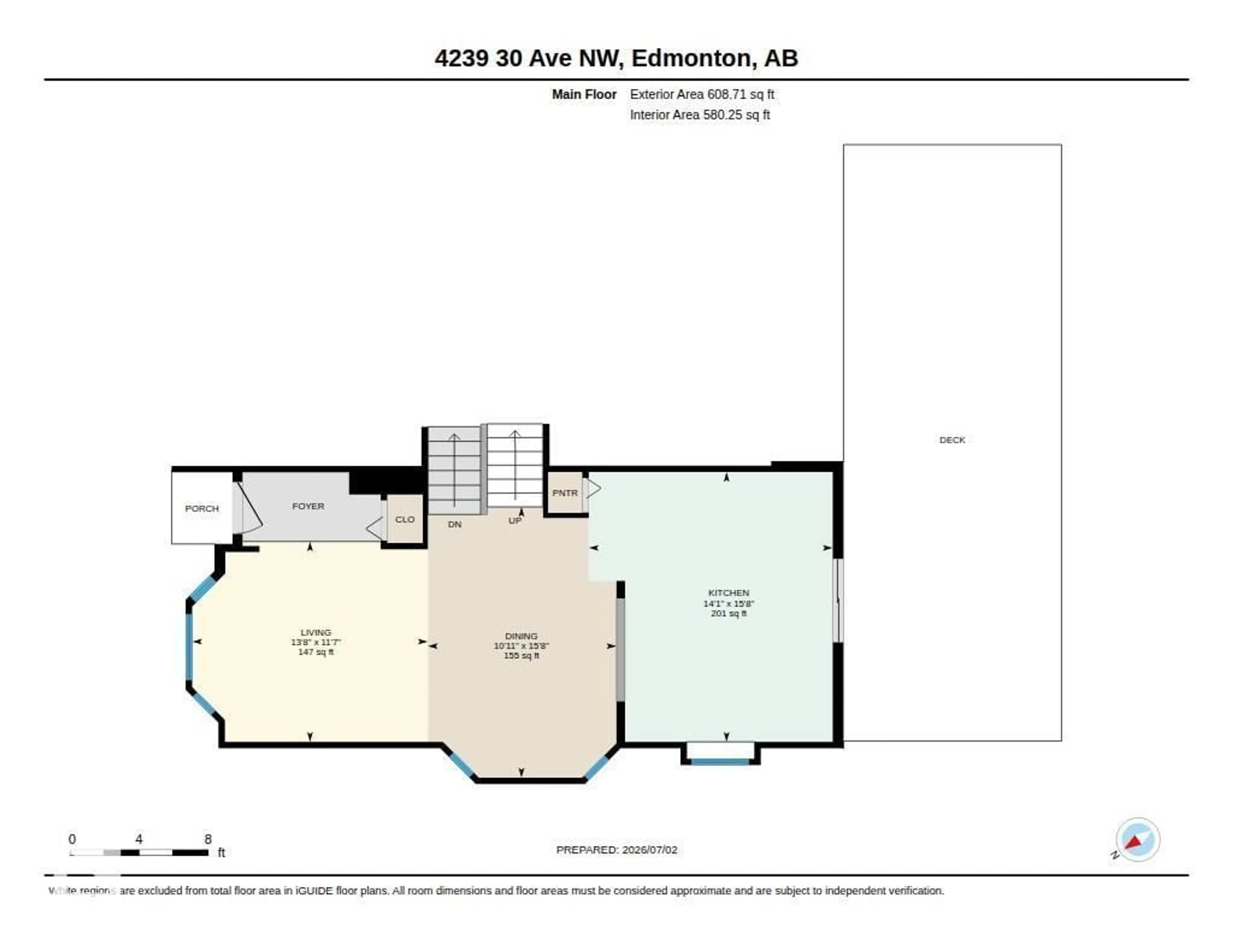 Floor plan for 4239 30 AV, Edmonton Alberta T6L4P1