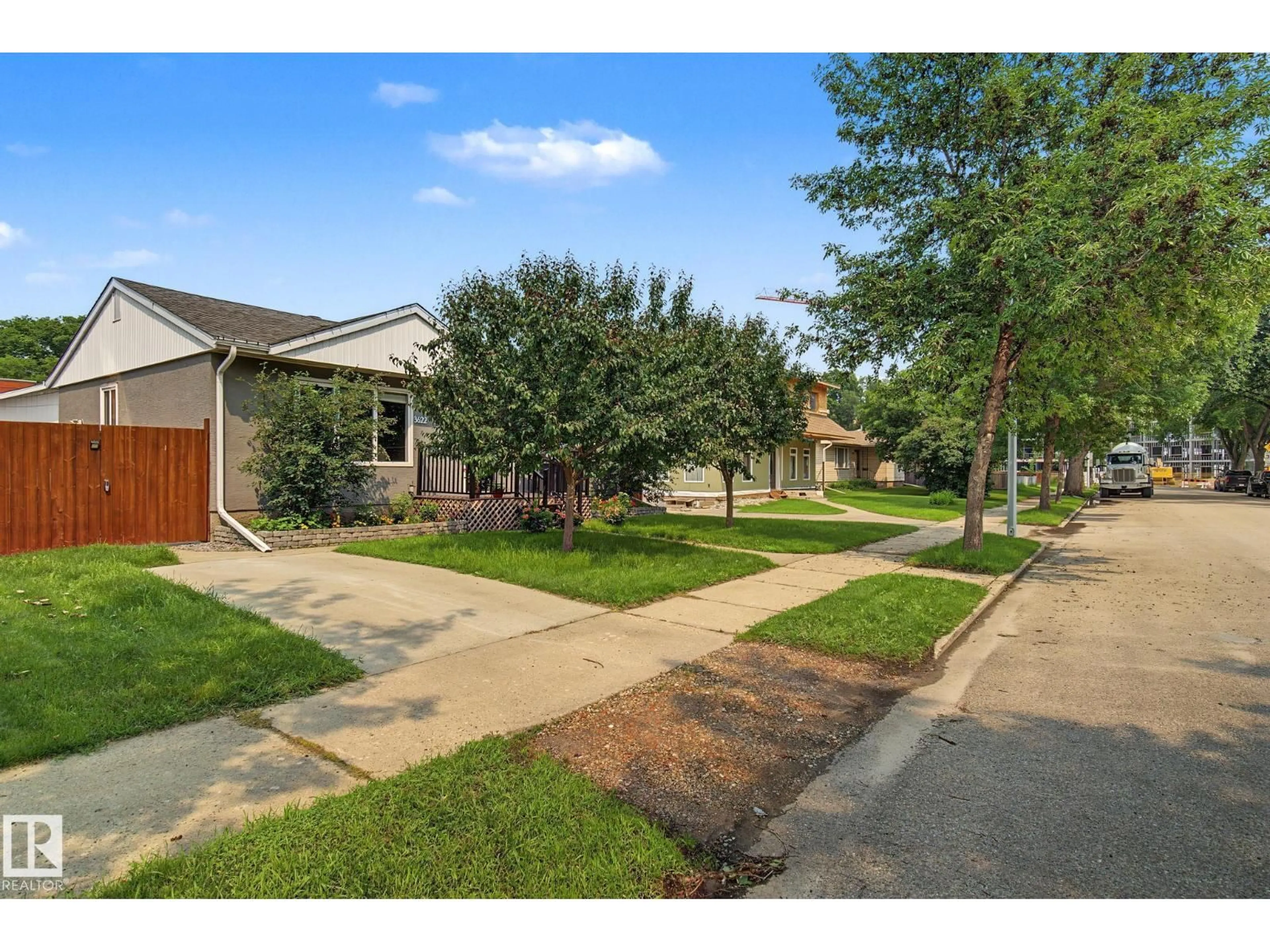 A pic from outside/outdoor area/front of a property/back of a property/a pic from drone, street for 3622 115 AV, Edmonton Alberta T5W0T9
